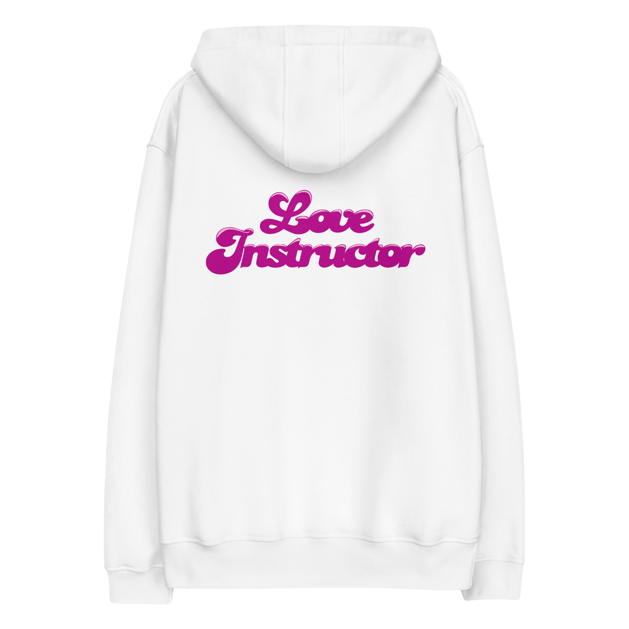 Sweat à capuche premium écologique Love Instructor Flamingo (face & dos)