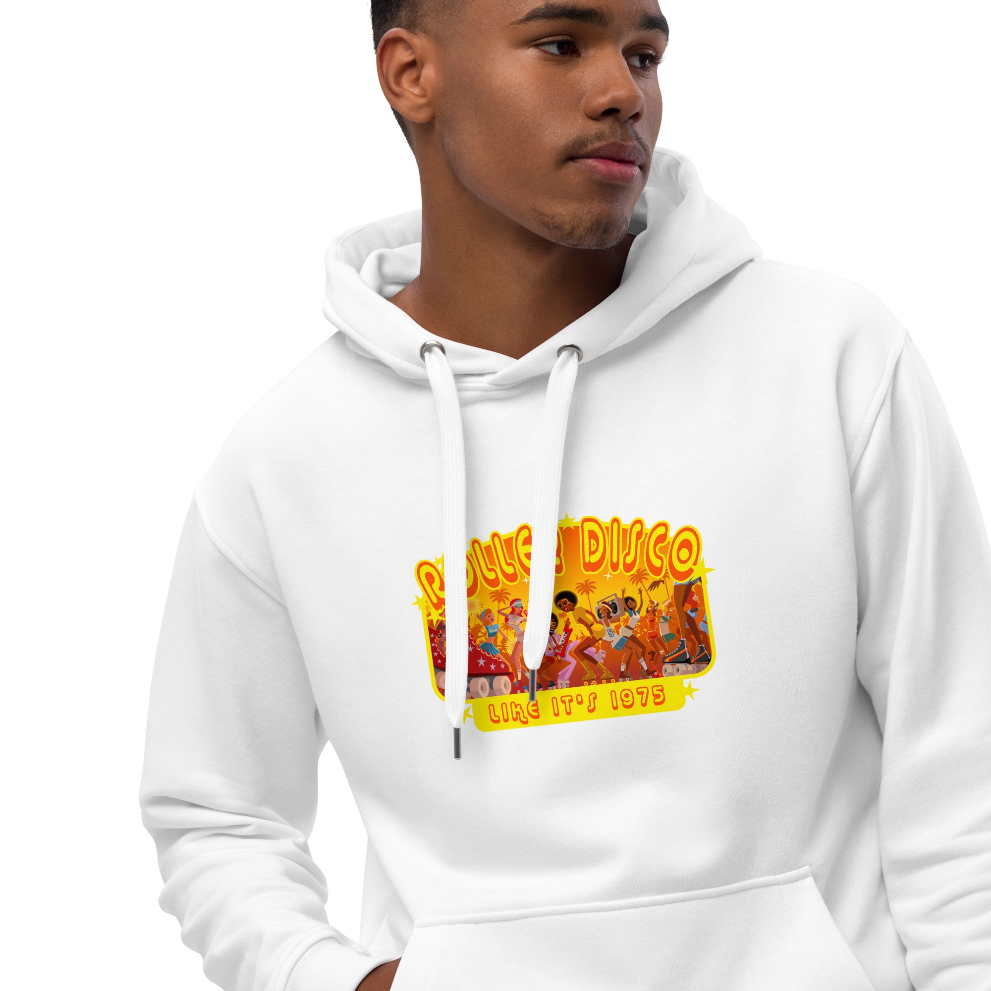 Sweat à capuche premium écologique Roller Disco 1975