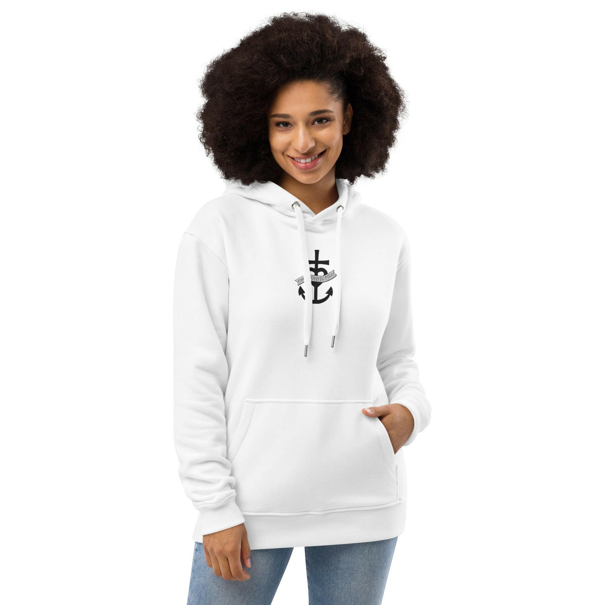 Premium eco hoodie Oh Bonne Mer 1 small embroided pattern on front