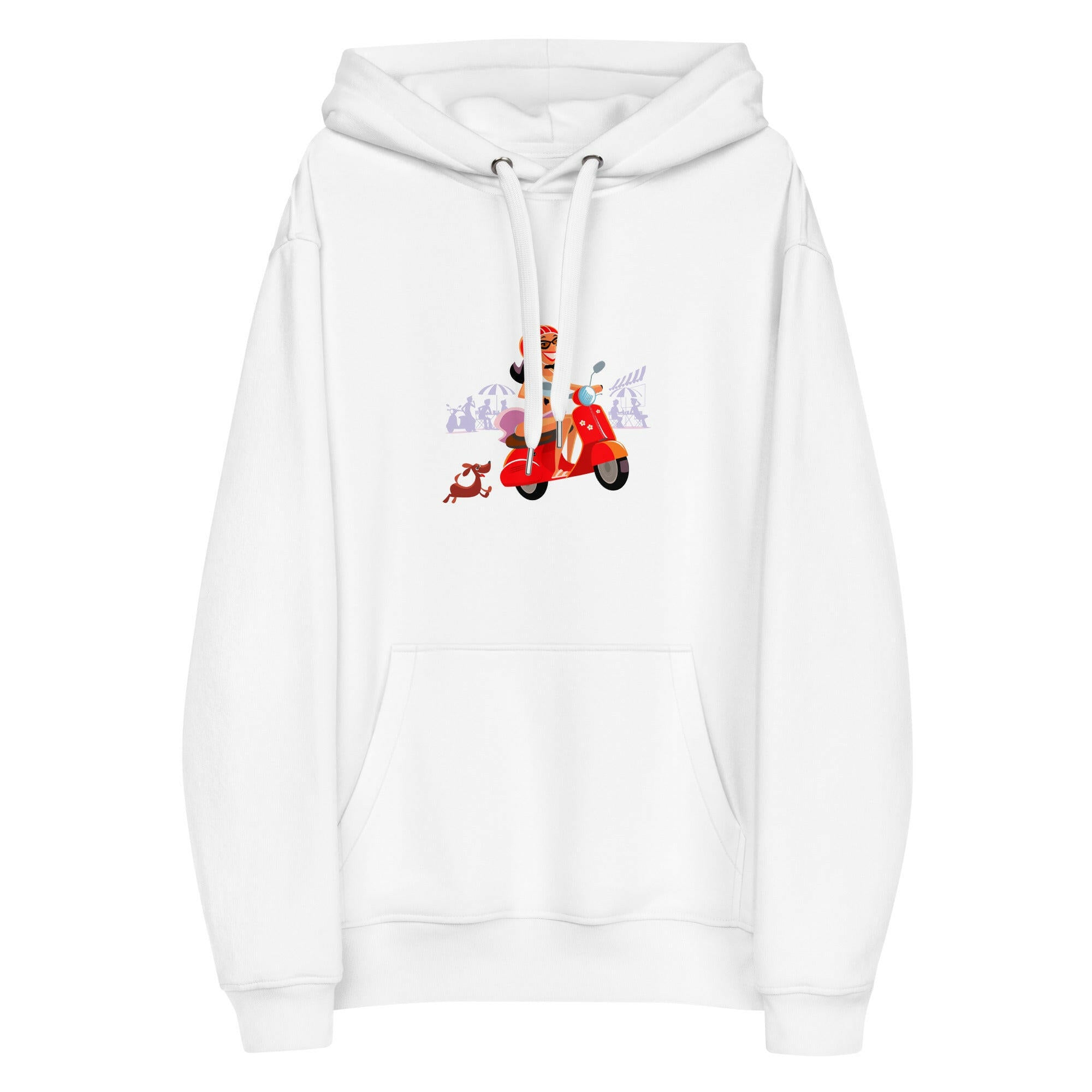 Sweat à capuche premium écologique Vespa Girl in St Tropez