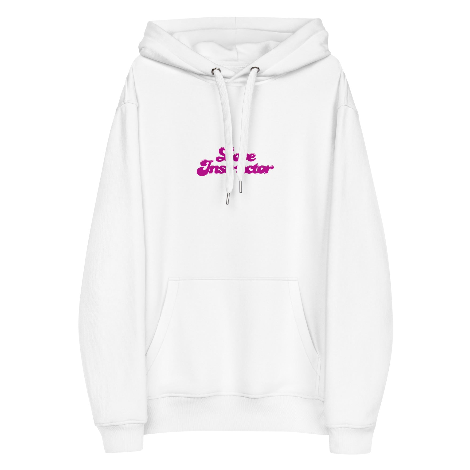 Sweat à capuche premium écologique Love Instructor Flamingo (face & dos)