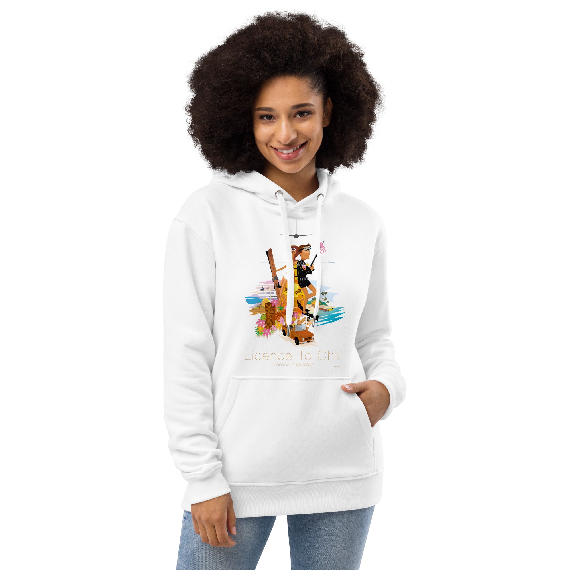 Sweat à capuche premium écologique License to Chill Vamos a la Playa