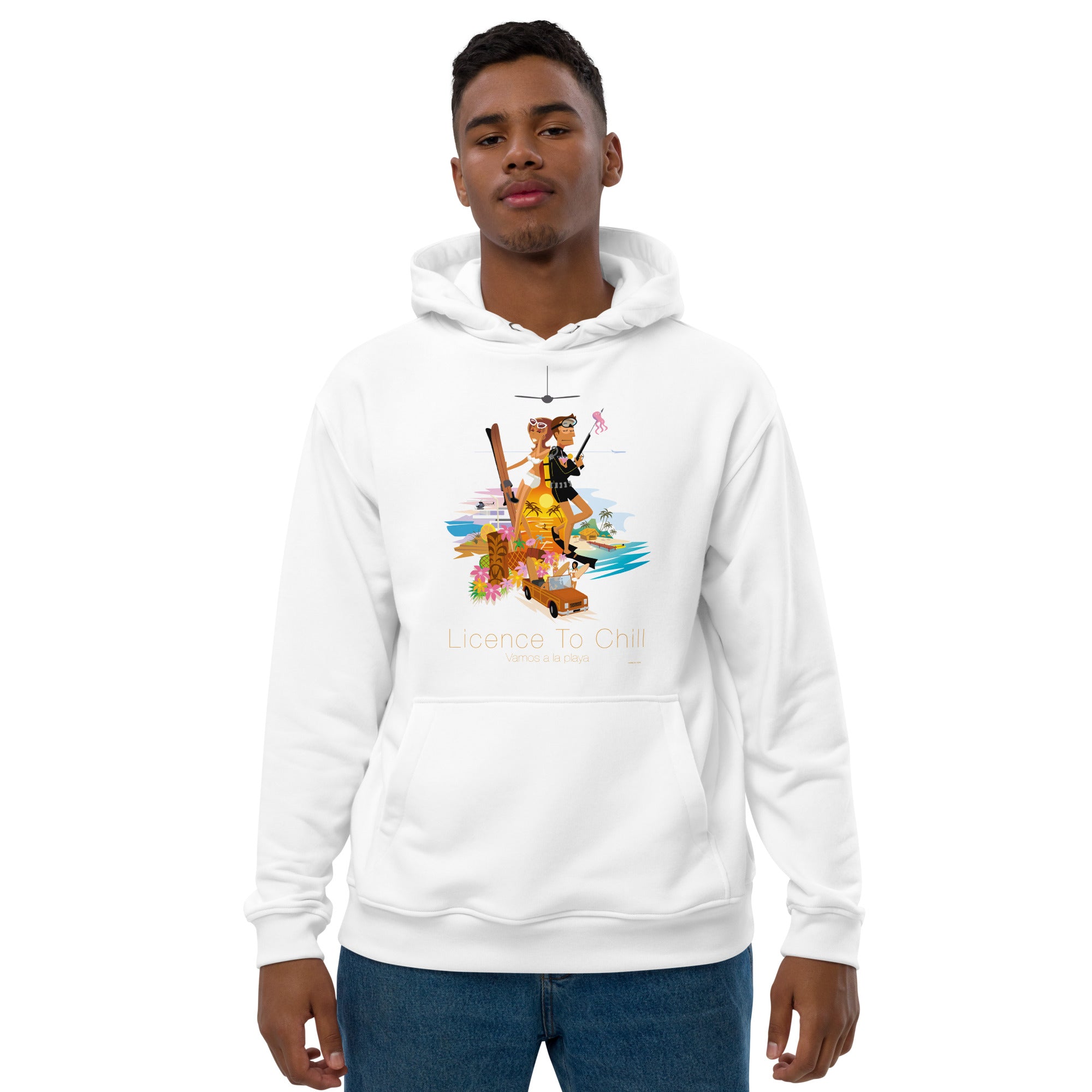 Sweat à capuche premium écologique License to Chill Vamos a la Playa