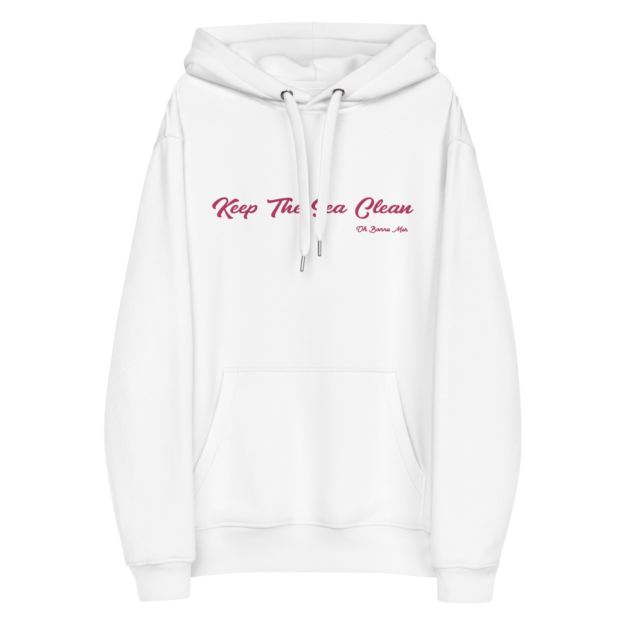 Sweat à capuche premium écologique Keep the Sea Clean Flamingo brodé
