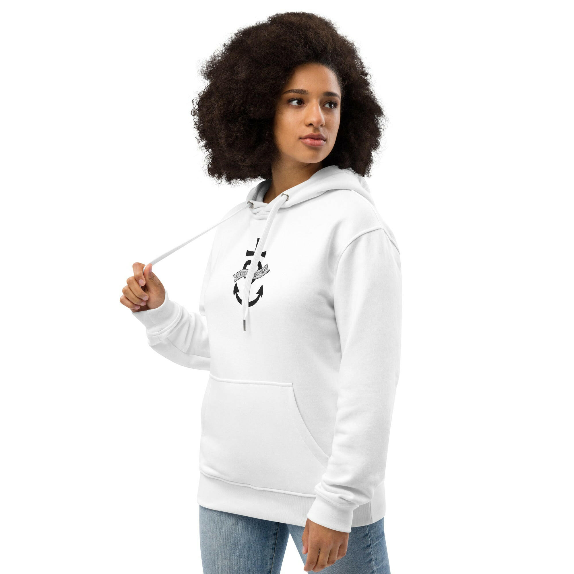 Premium eco hoodie Oh Bonne Mer 1 large embroided pattern on front