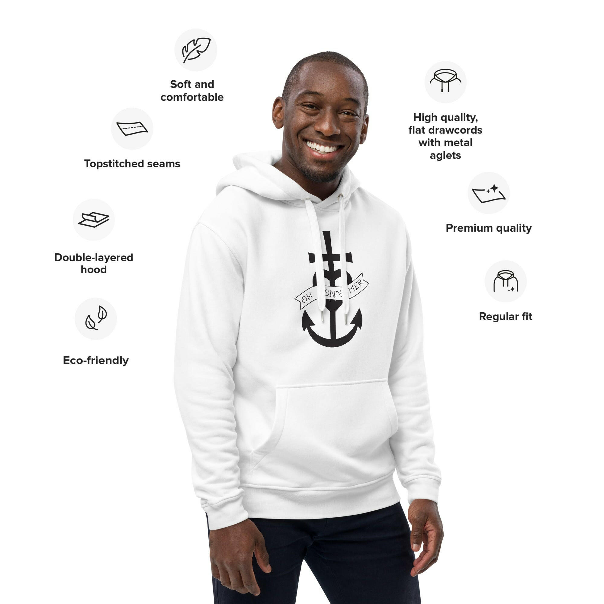 Premium eco hoodie Oh Bonne Mer 1 large pattern on front