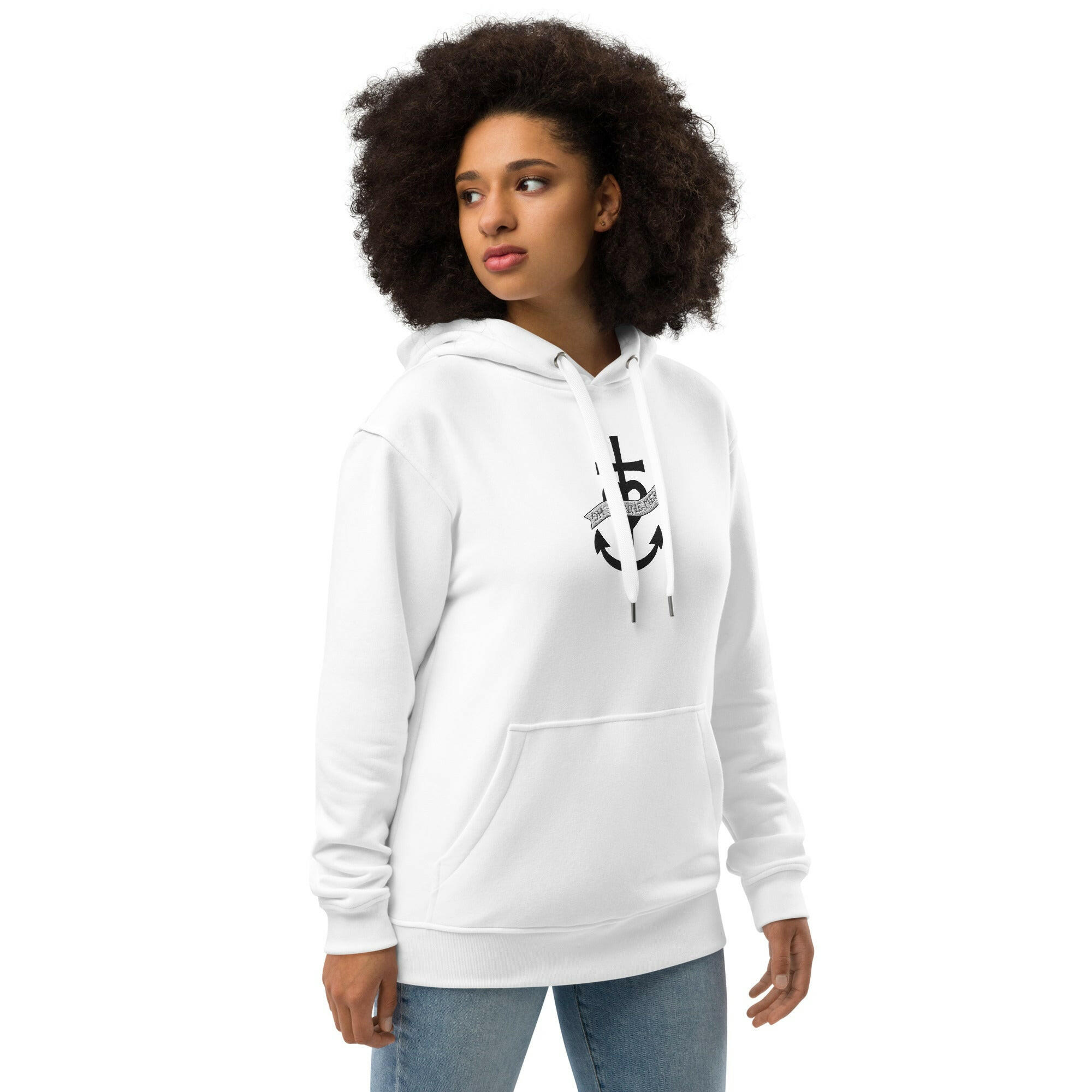 Premium eco hoodie Oh Bonne Mer 1 large embroided pattern on front