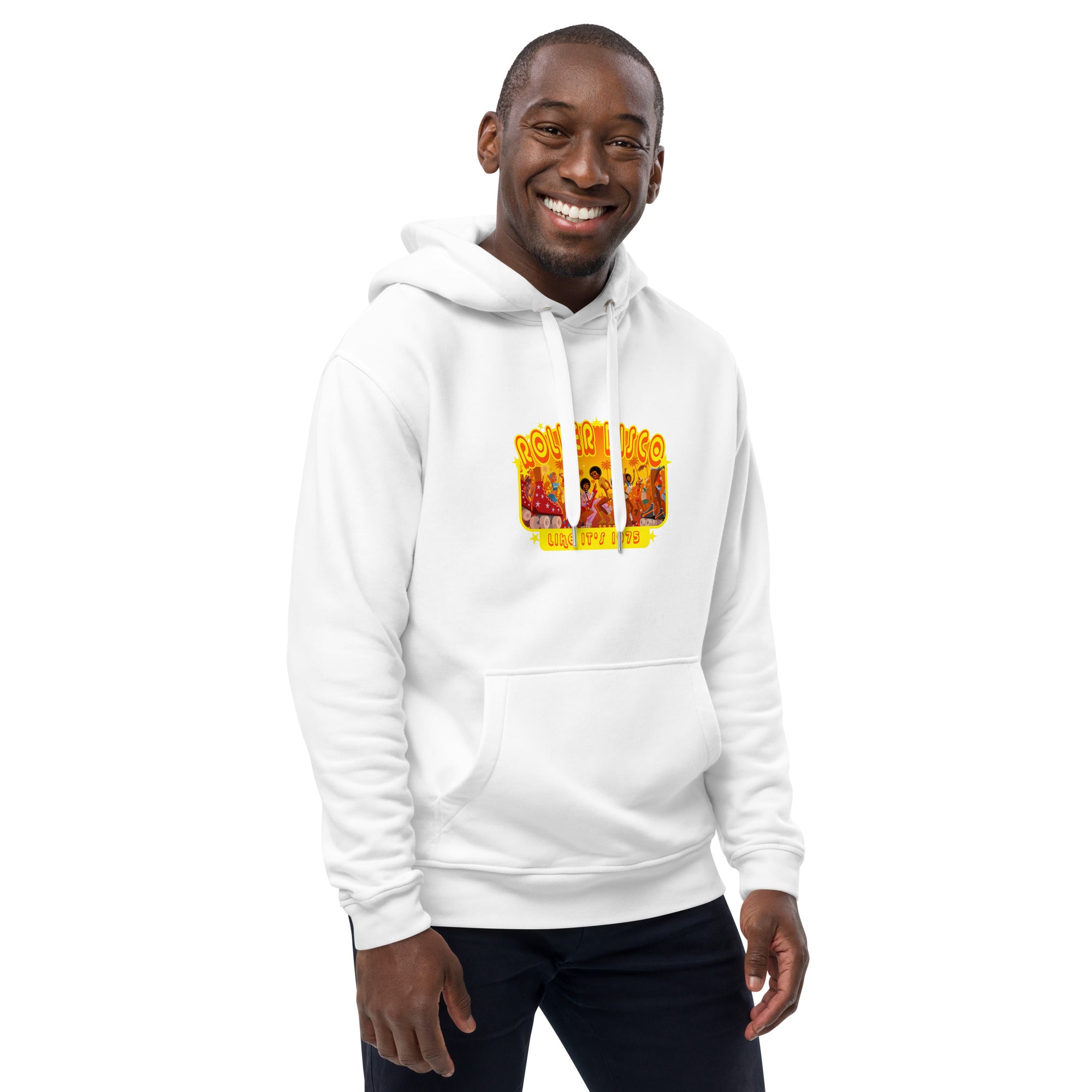 Sweat à capuche premium écologique Roller Disco 1975
