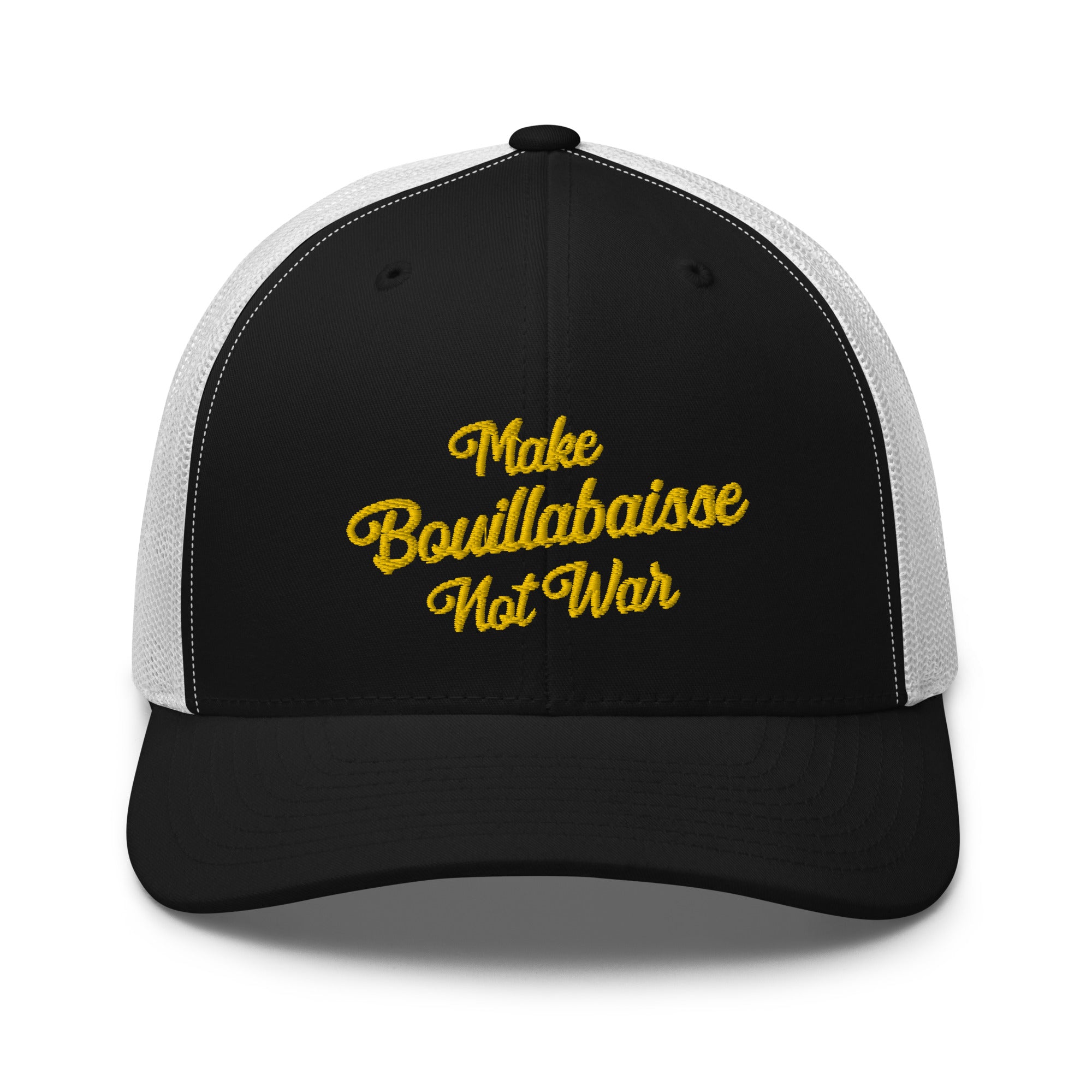 Casquette trucker rétro bicolore Make Bouillabaisse Not War