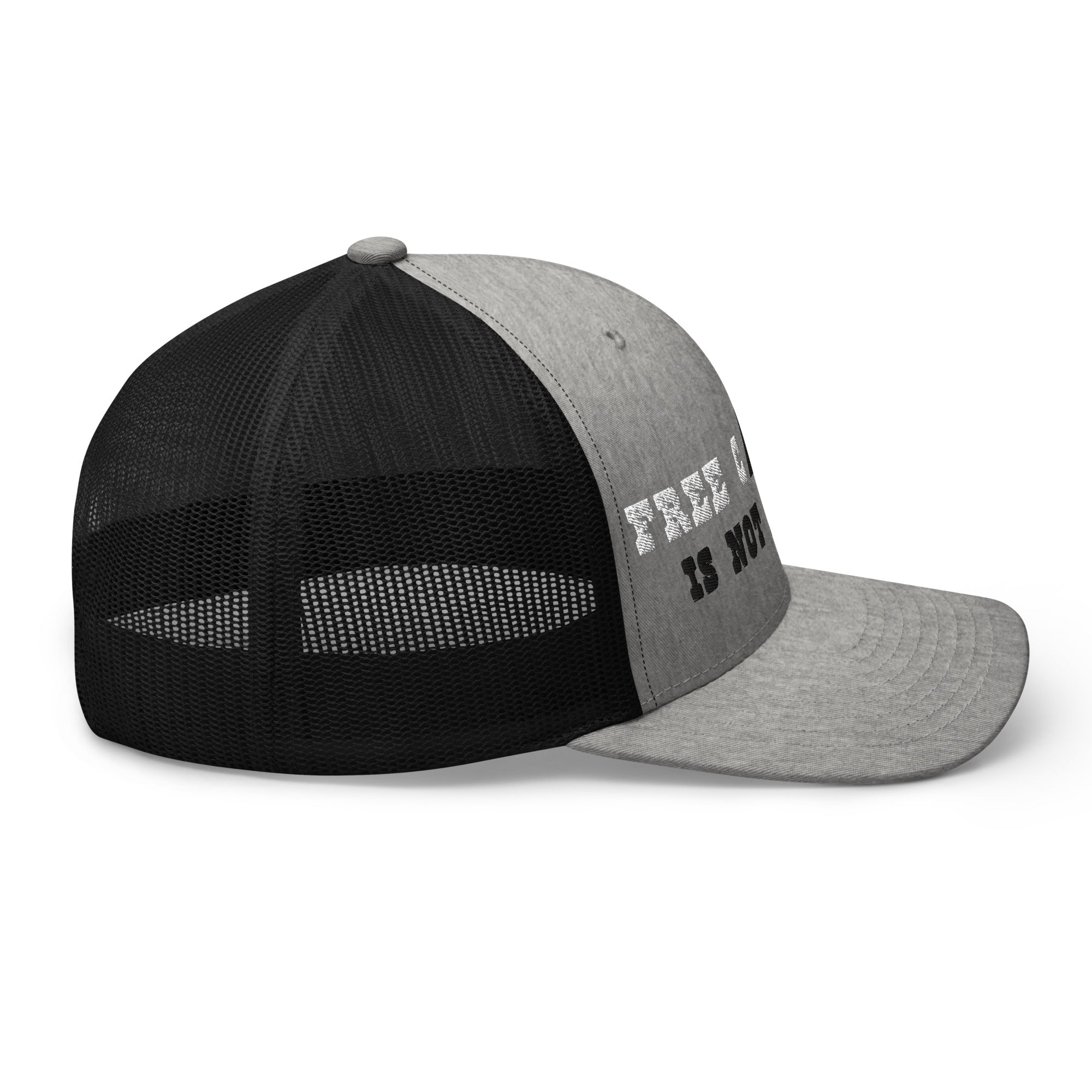 Two-Tone Retro Trucker Cap Free camping is not a crime white/black