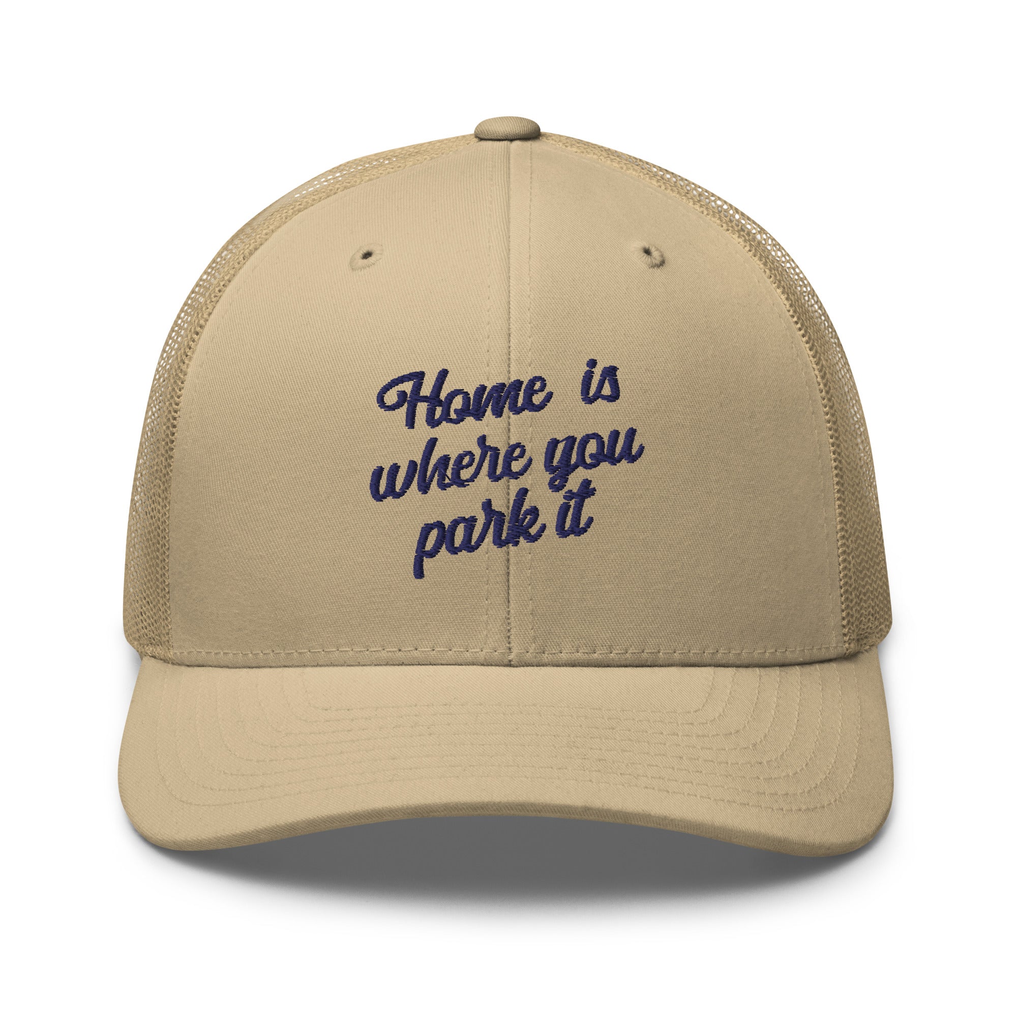 Casquette trucker rétro Home is where you park it navy