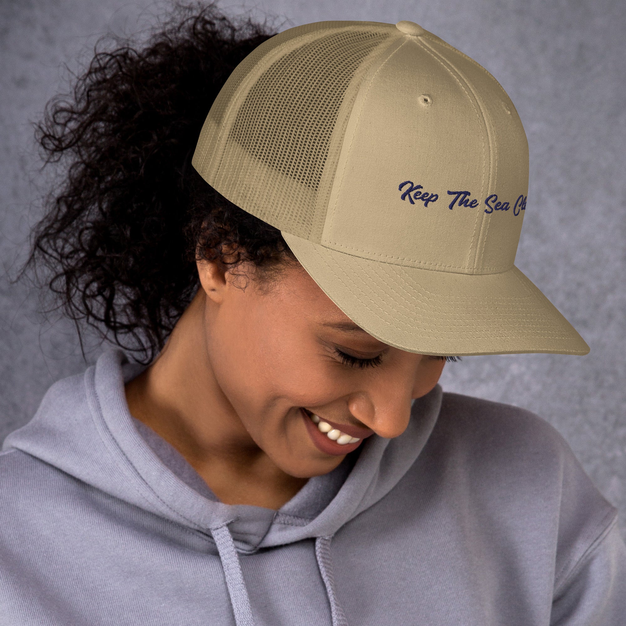 Retro Trucker Cap Keep The Sea Clean Navy