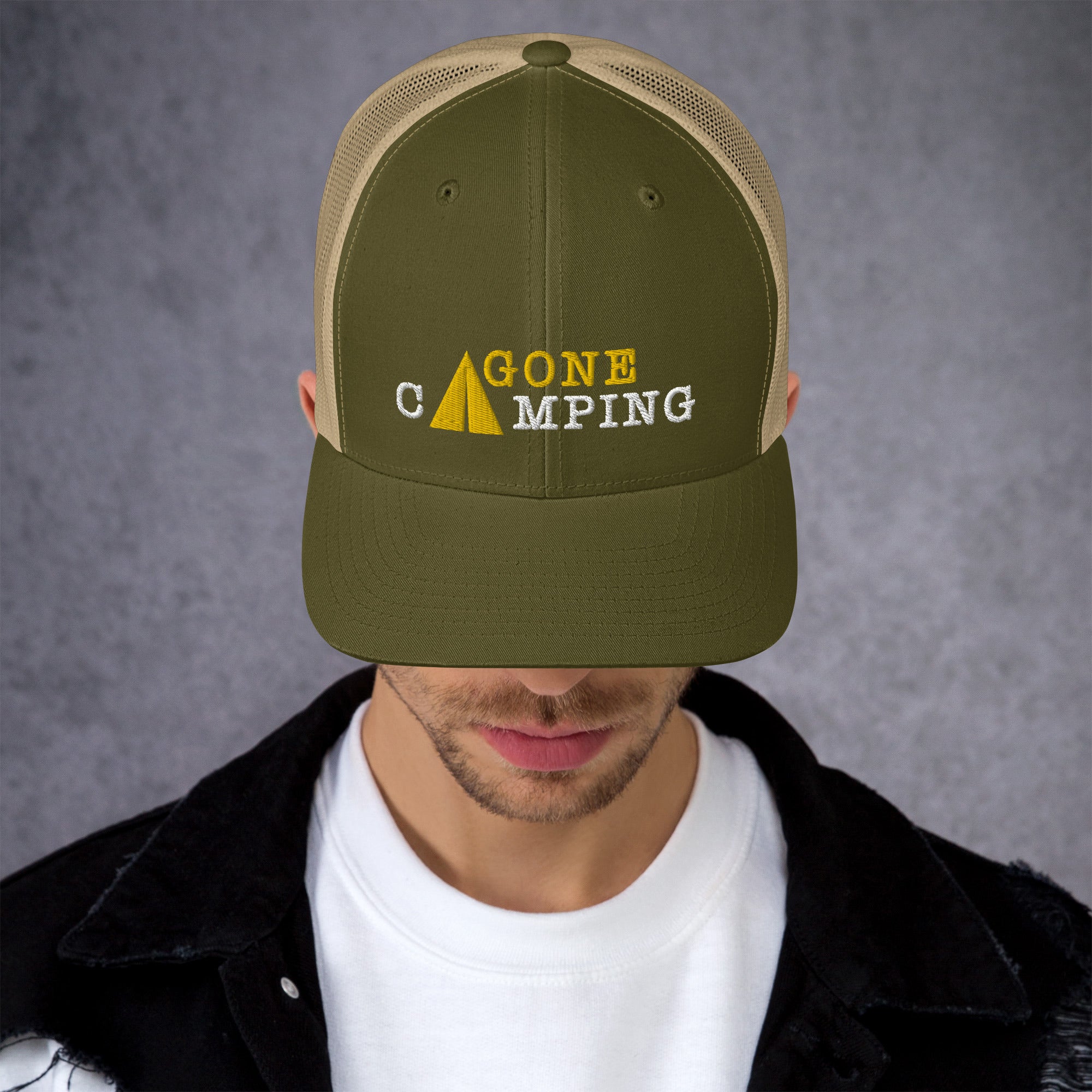 Casquette trucker rétro bicolore Gone Camping