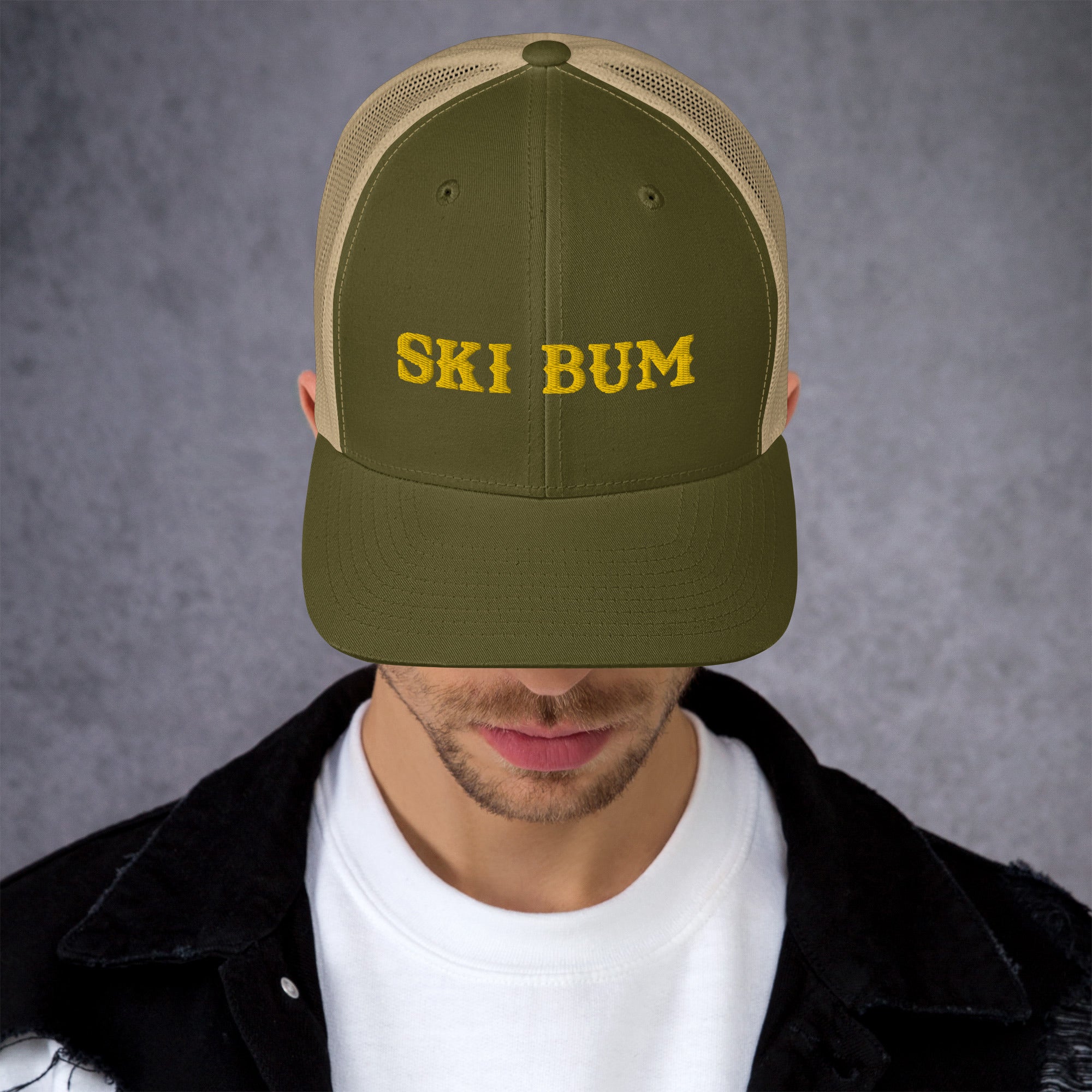 Casquette trucker rétro bicolore Ski Bum Gold