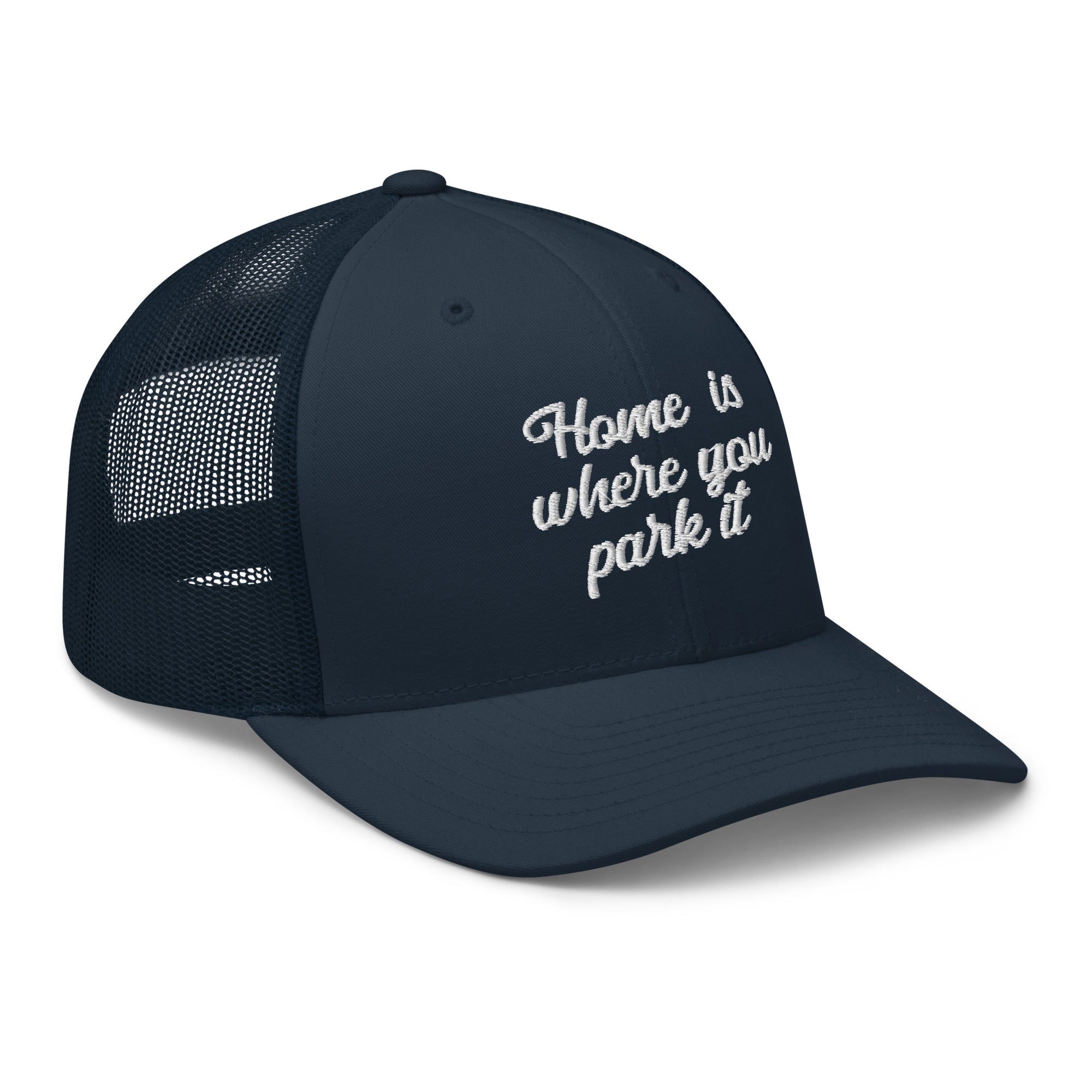 Casquette trucker rétro Home is where you park it white