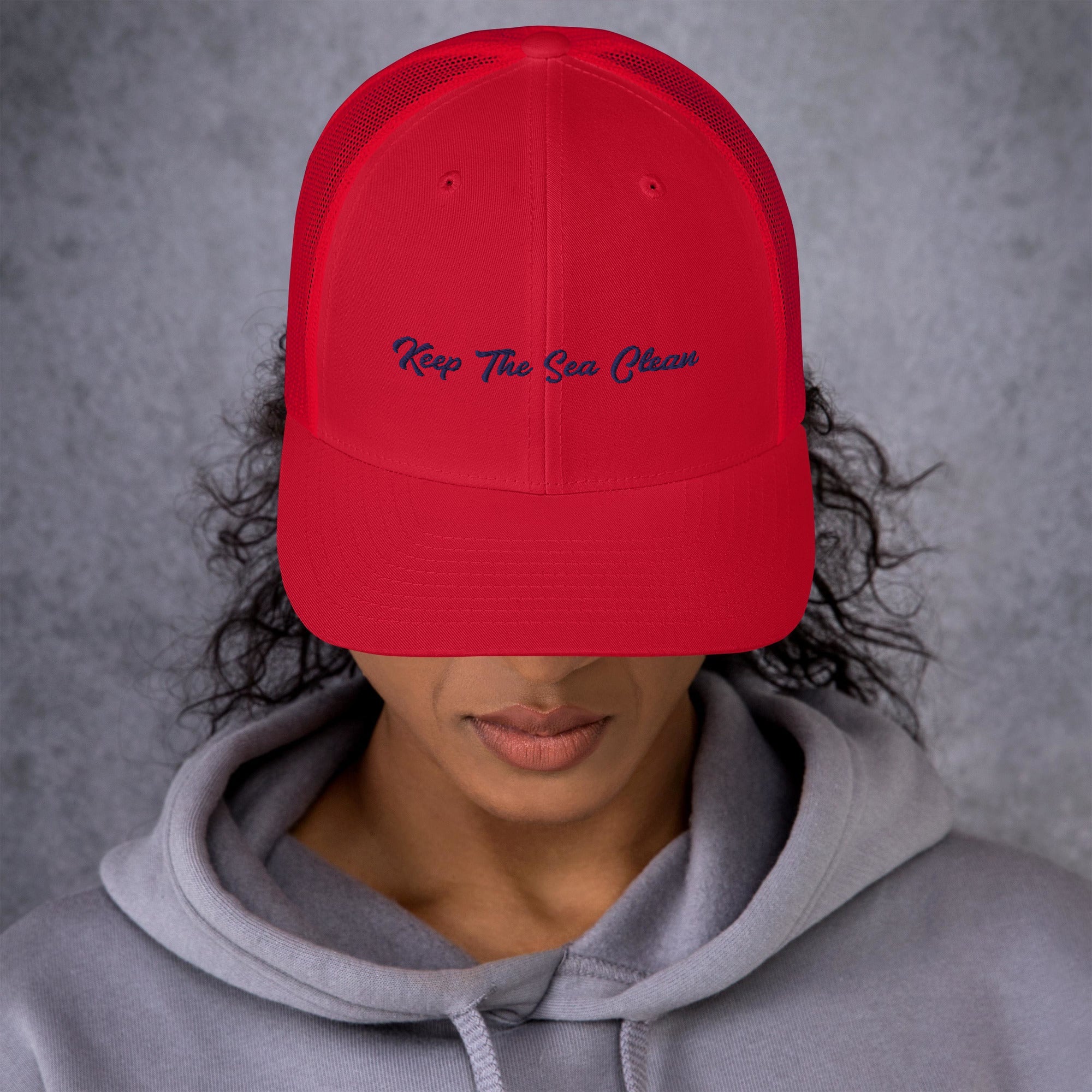 Retro Trucker Cap Keep The Sea Clean Navy