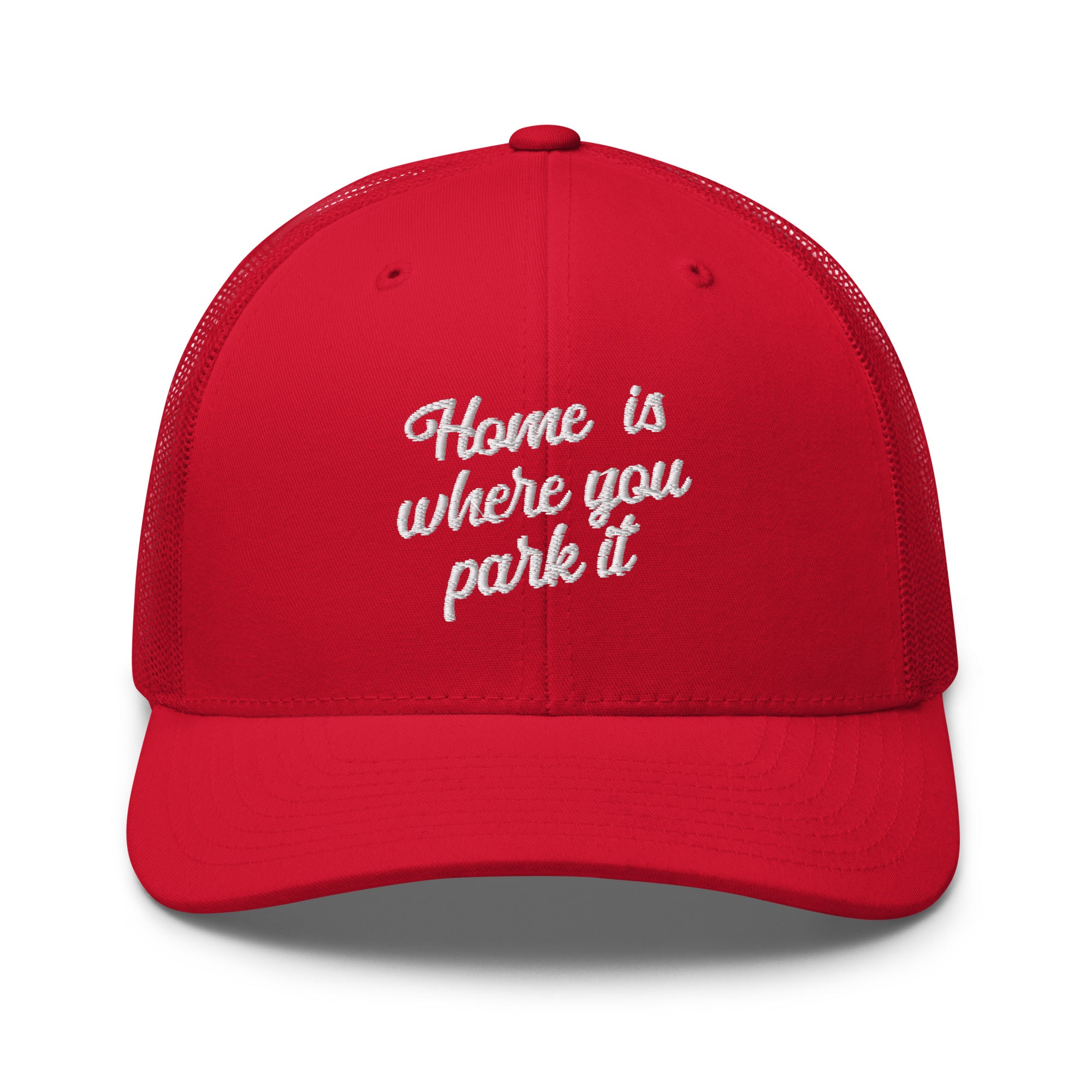 Casquette trucker rétro Home is where you park it white
