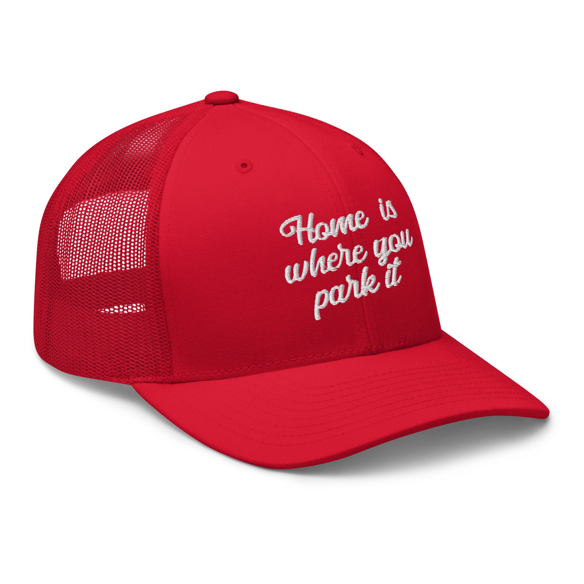 Casquette trucker rétro Home is where you park it white