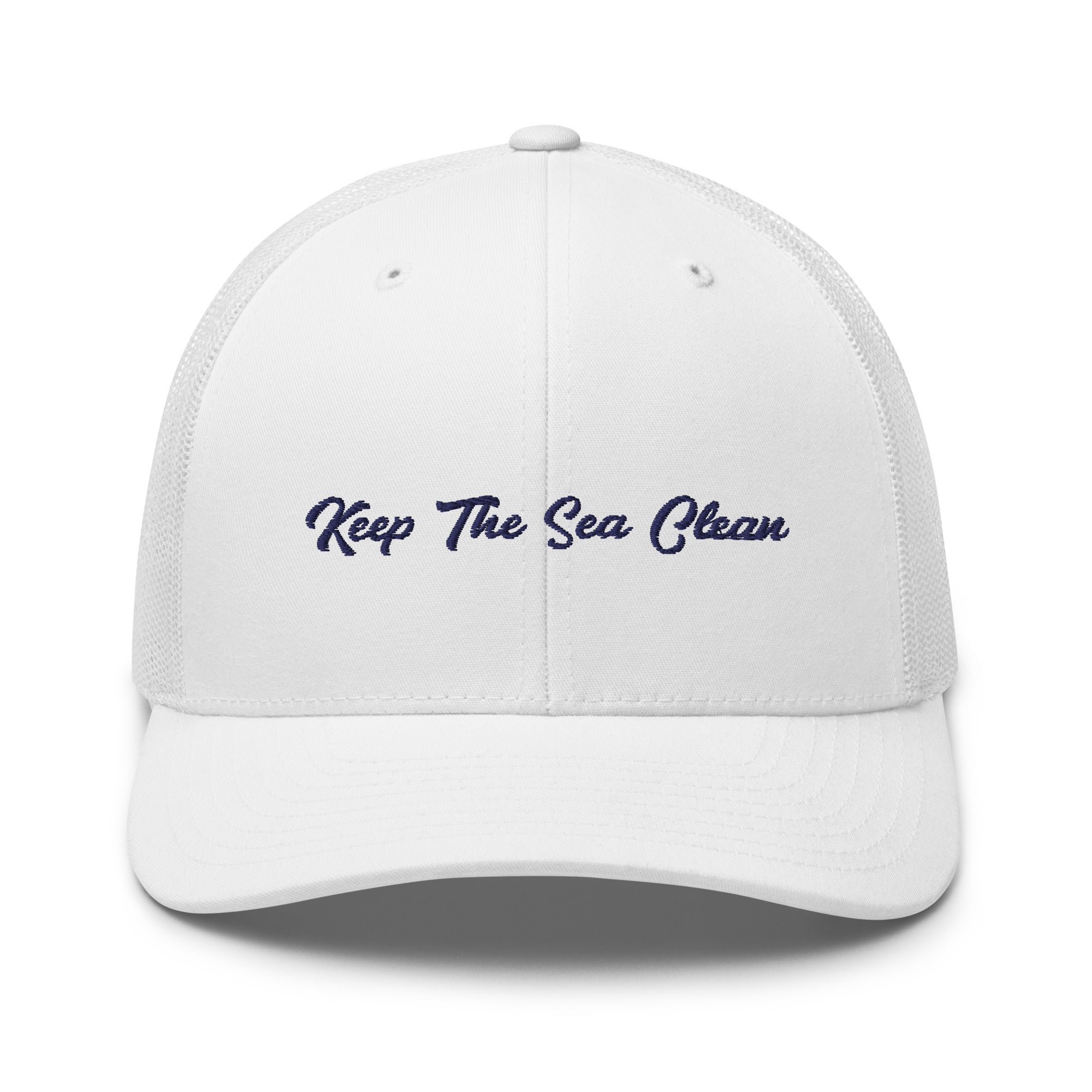 Retro Trucker Cap Keep The Sea Clean Navy