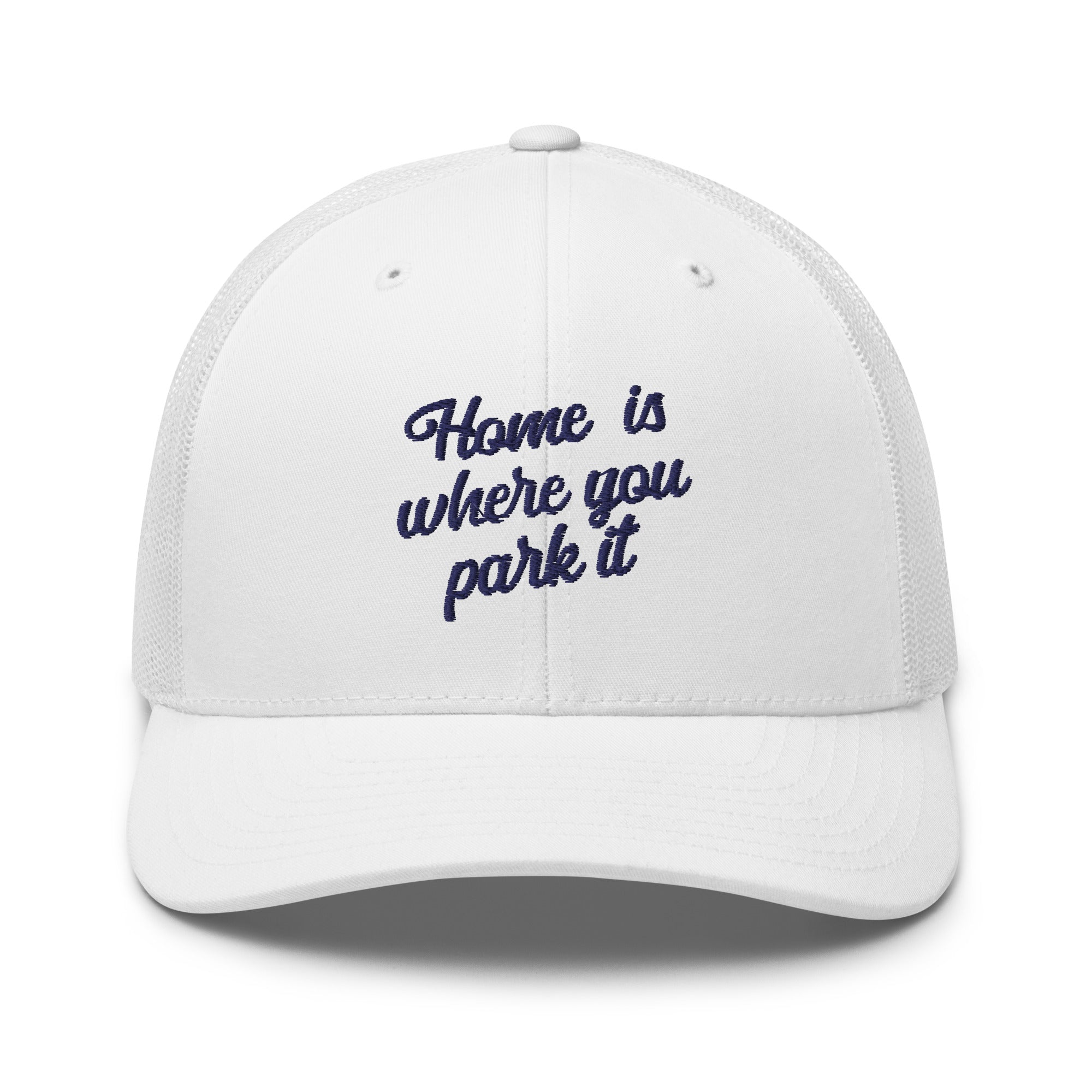 Casquette trucker rétro Home is where you park it navy