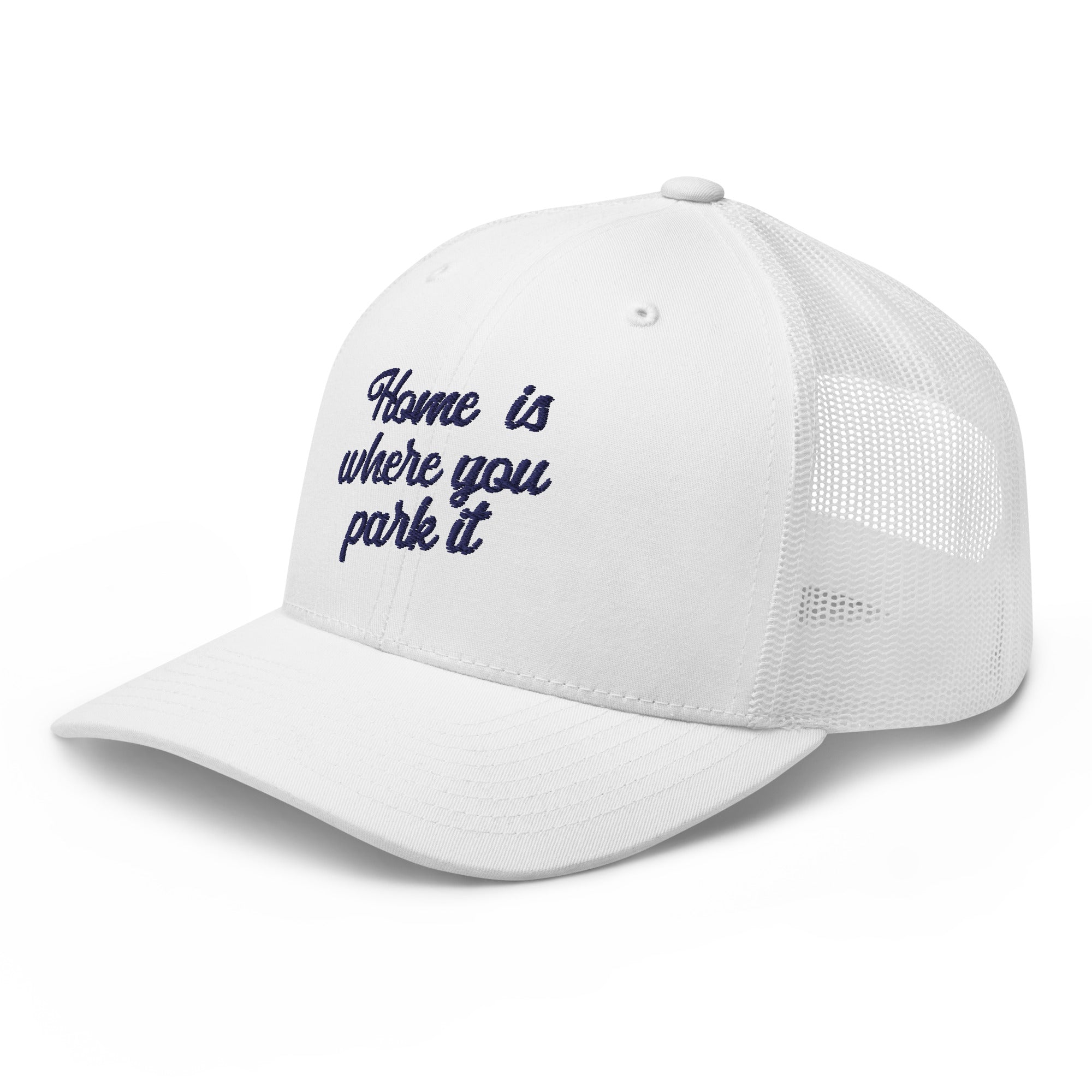 Casquette trucker rétro Home is where you park it navy