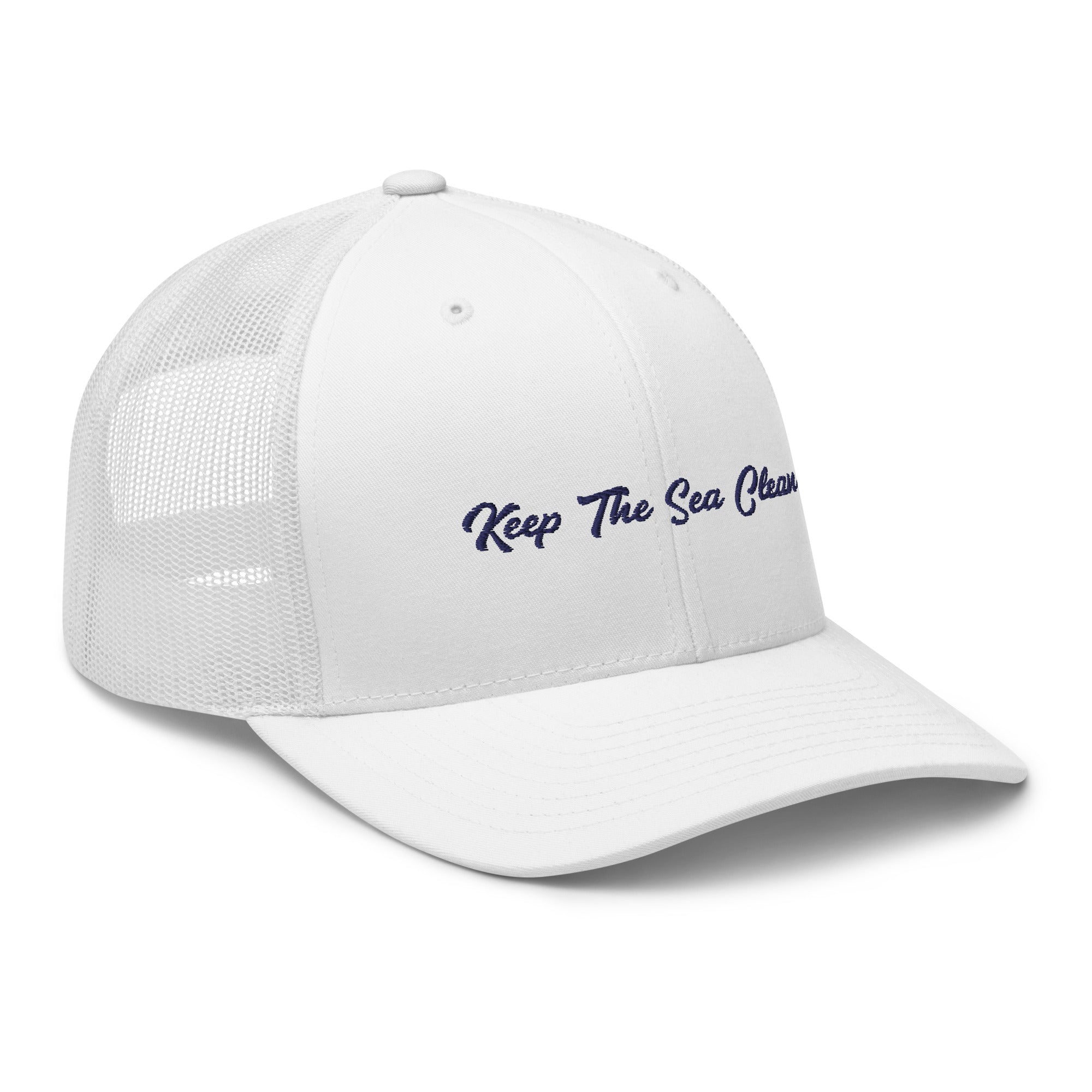 Retro Trucker Cap Keep The Sea Clean Navy