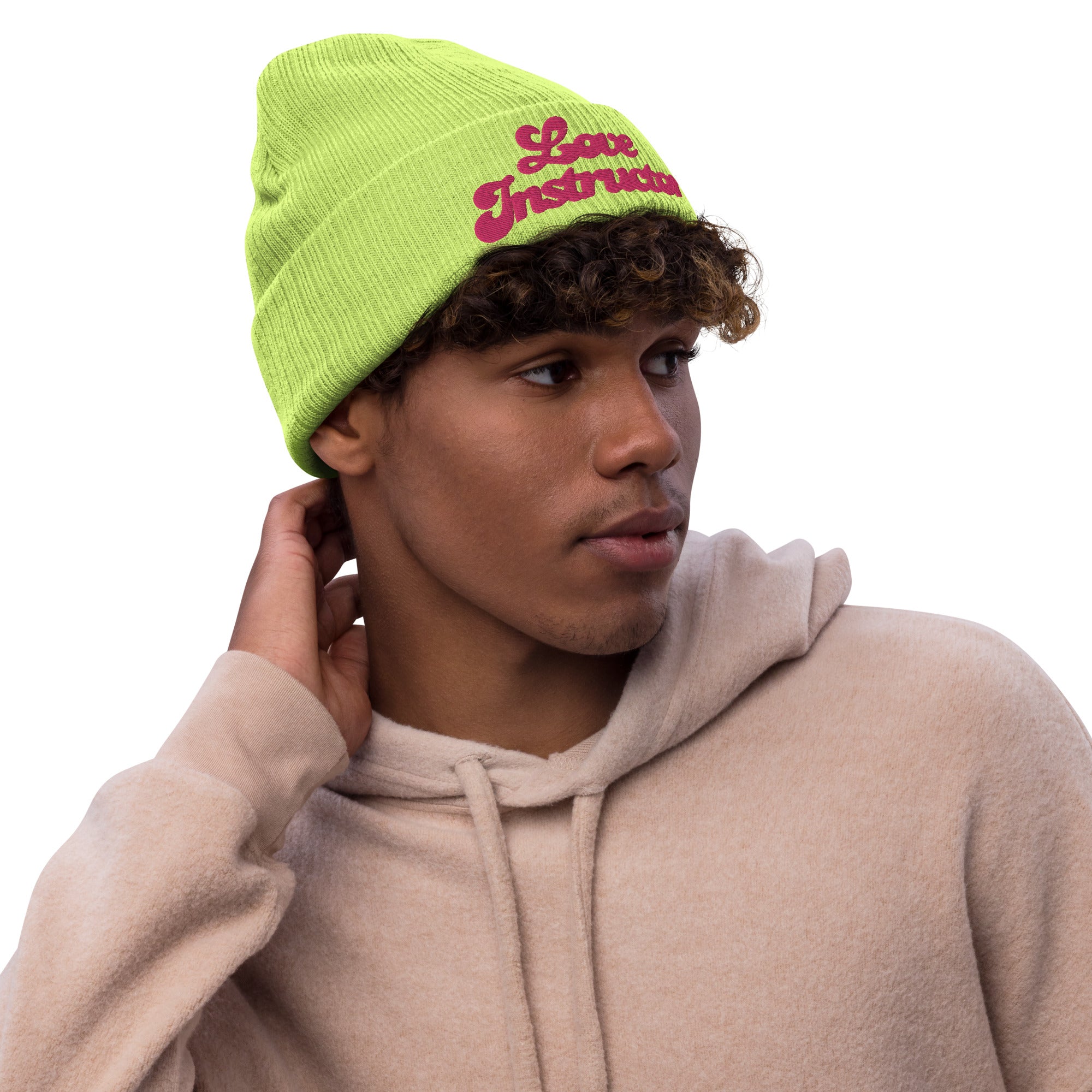 Bonnet éco-responsable en tricot côtelé Love Instructor