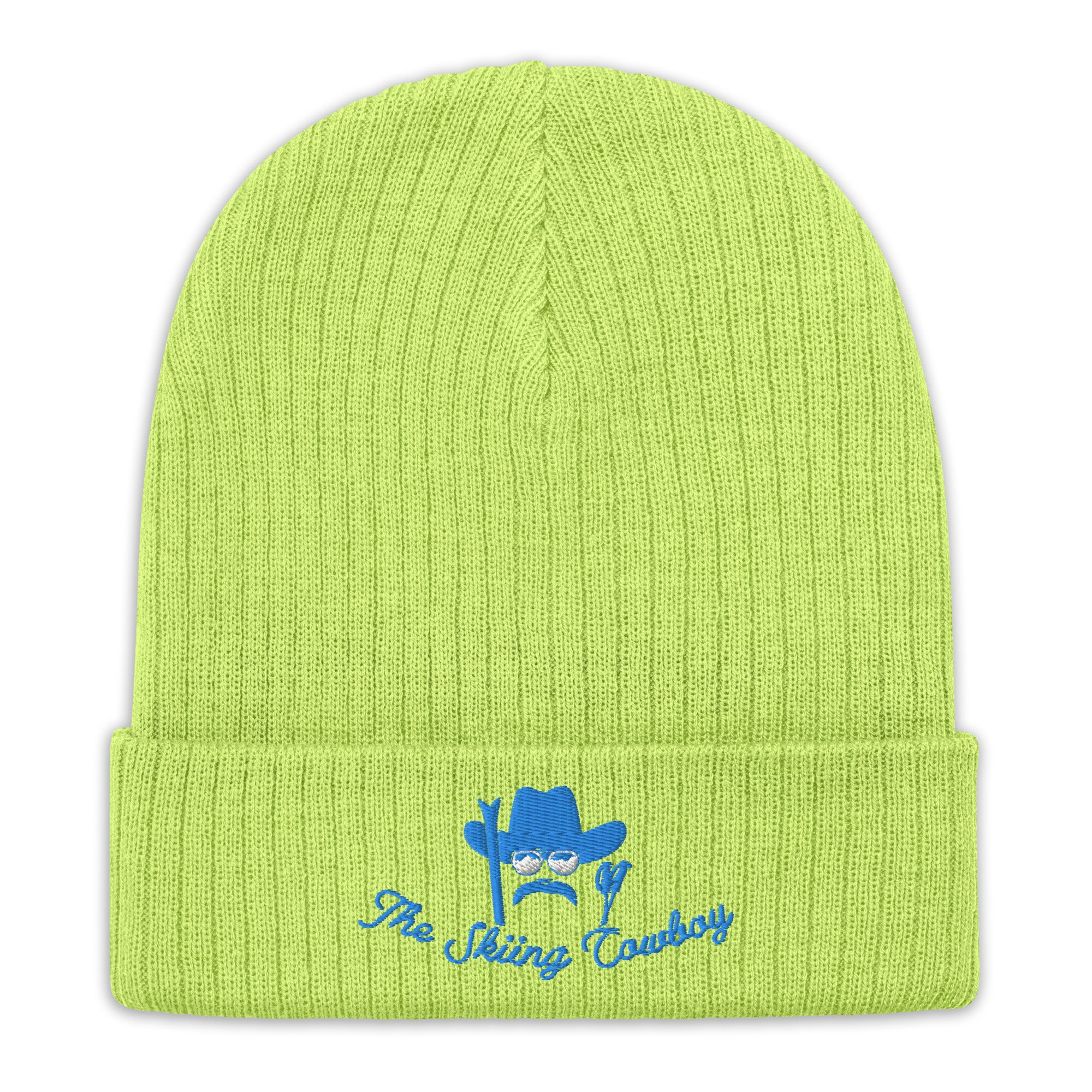 Bonnet éco-responsable en tricot côtelé The Skiing Cowboy Blue