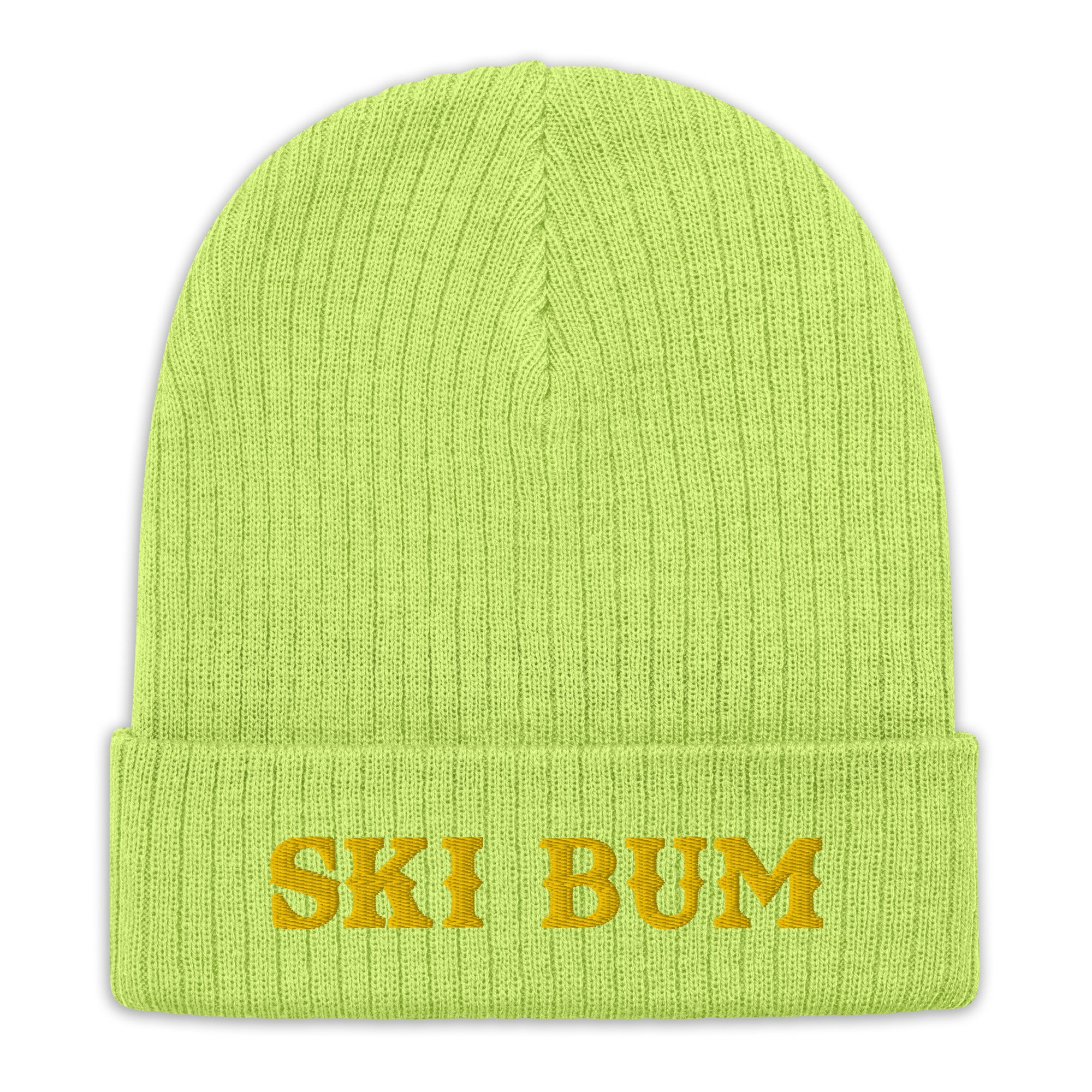 Bonnet éco-responsable en tricot côtelé Ski Bum Doré