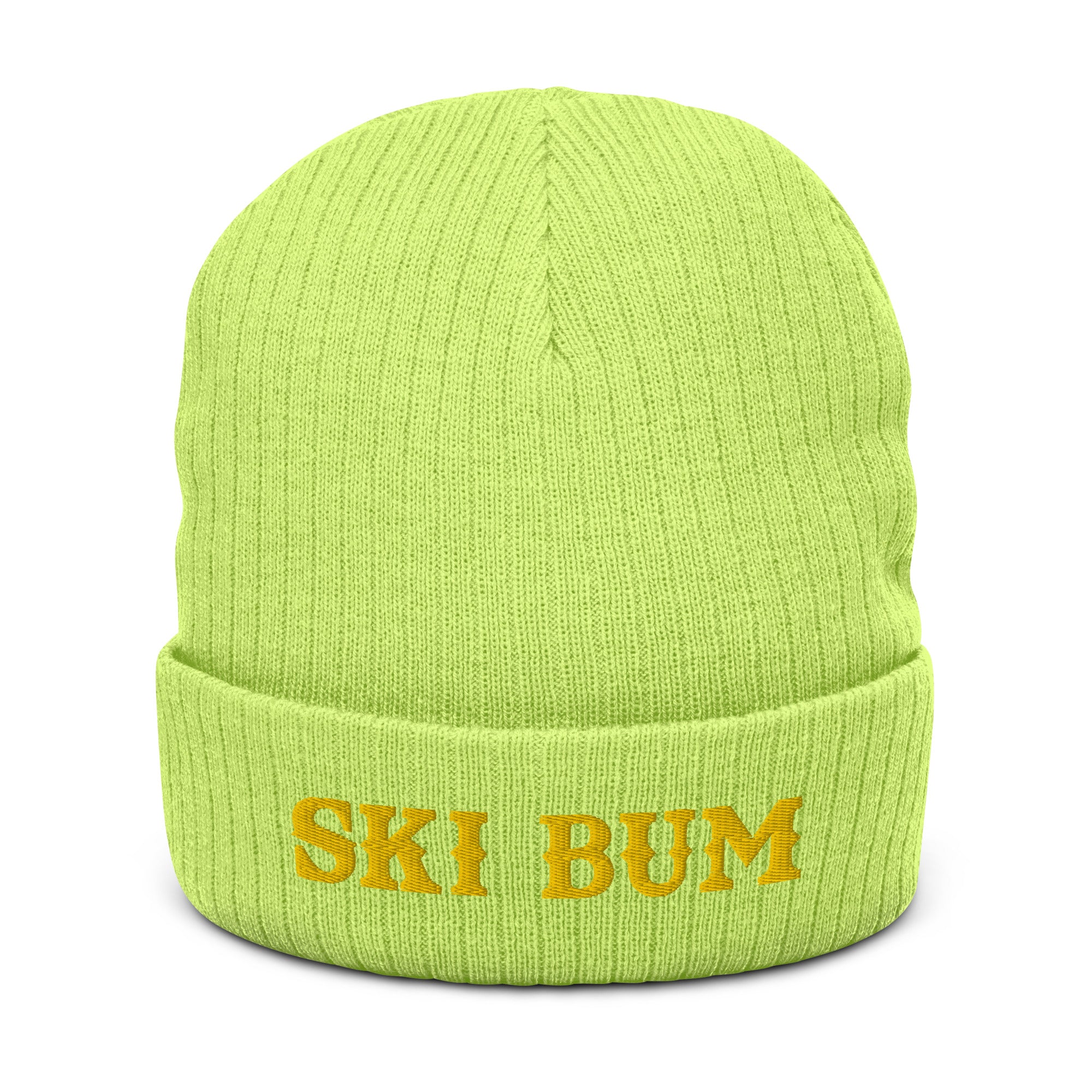 Bonnet éco-responsable en tricot côtelé Ski Bum Doré