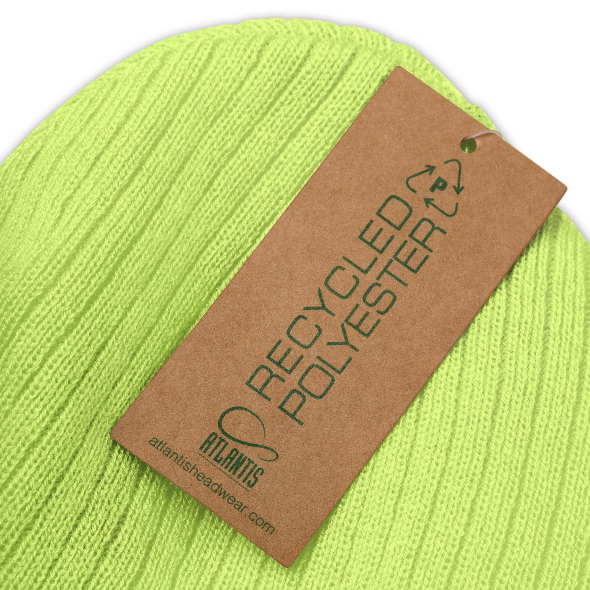 Eco ribbed knit beanie Save the Yetis, Plant more Trees Navy