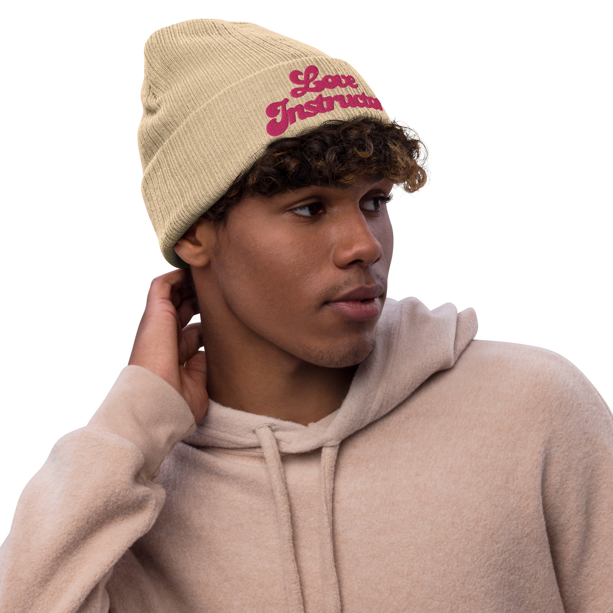 Bonnet éco-responsable en tricot côtelé Love Instructor