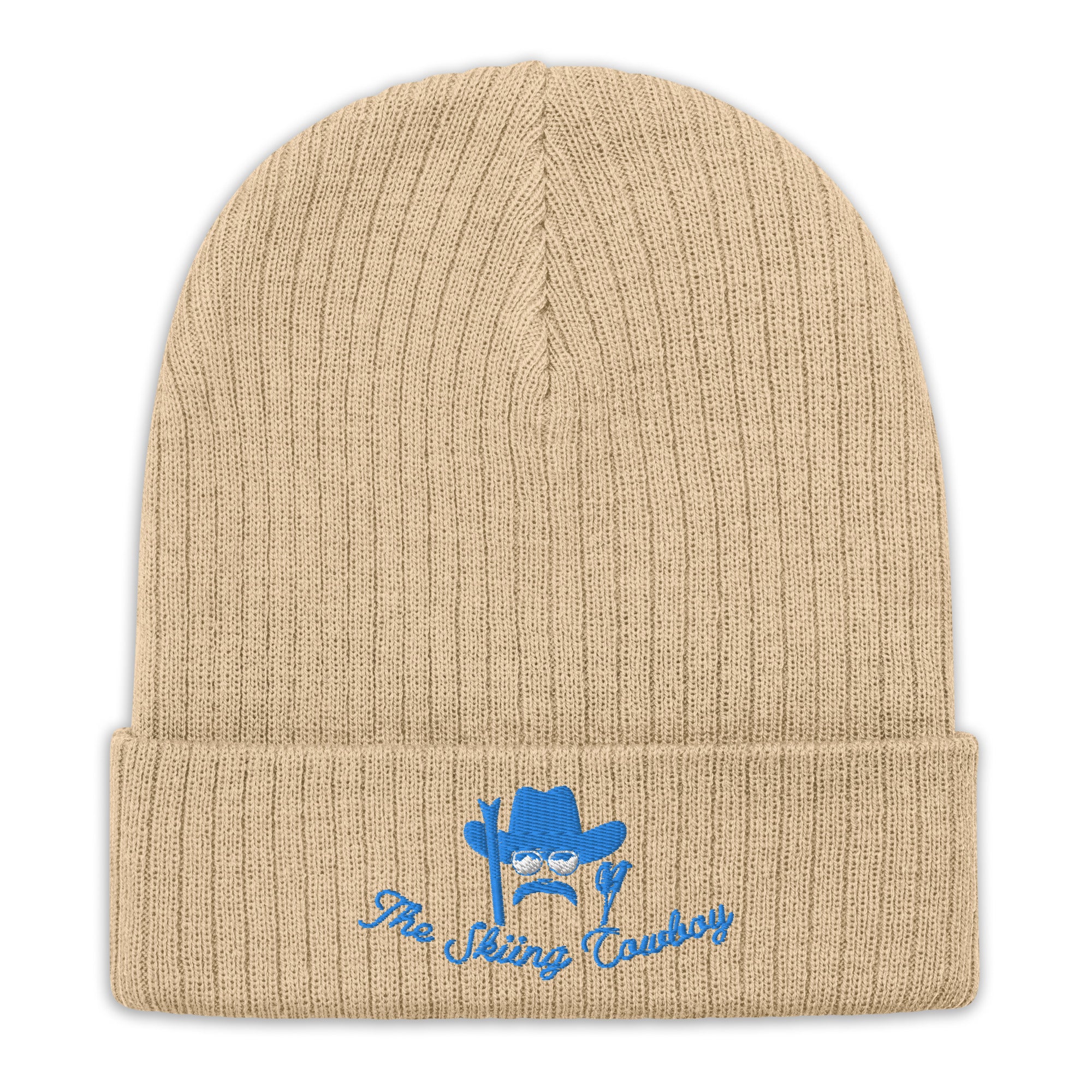 Bonnet éco-responsable en tricot côtelé The Skiing Cowboy Blue