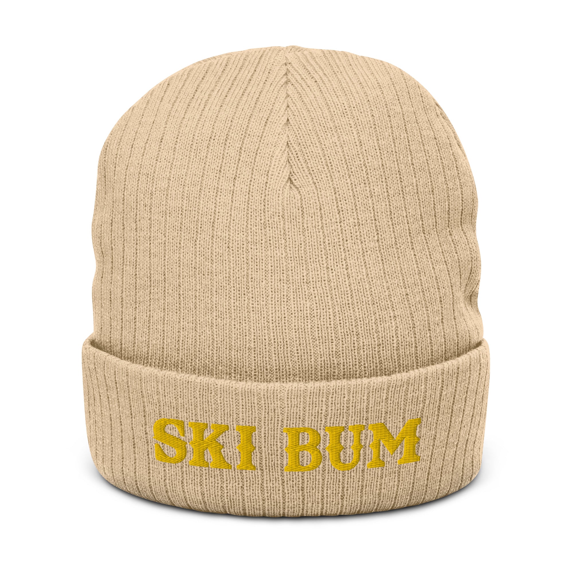 Bonnet éco-responsable en tricot côtelé Ski Bum Doré