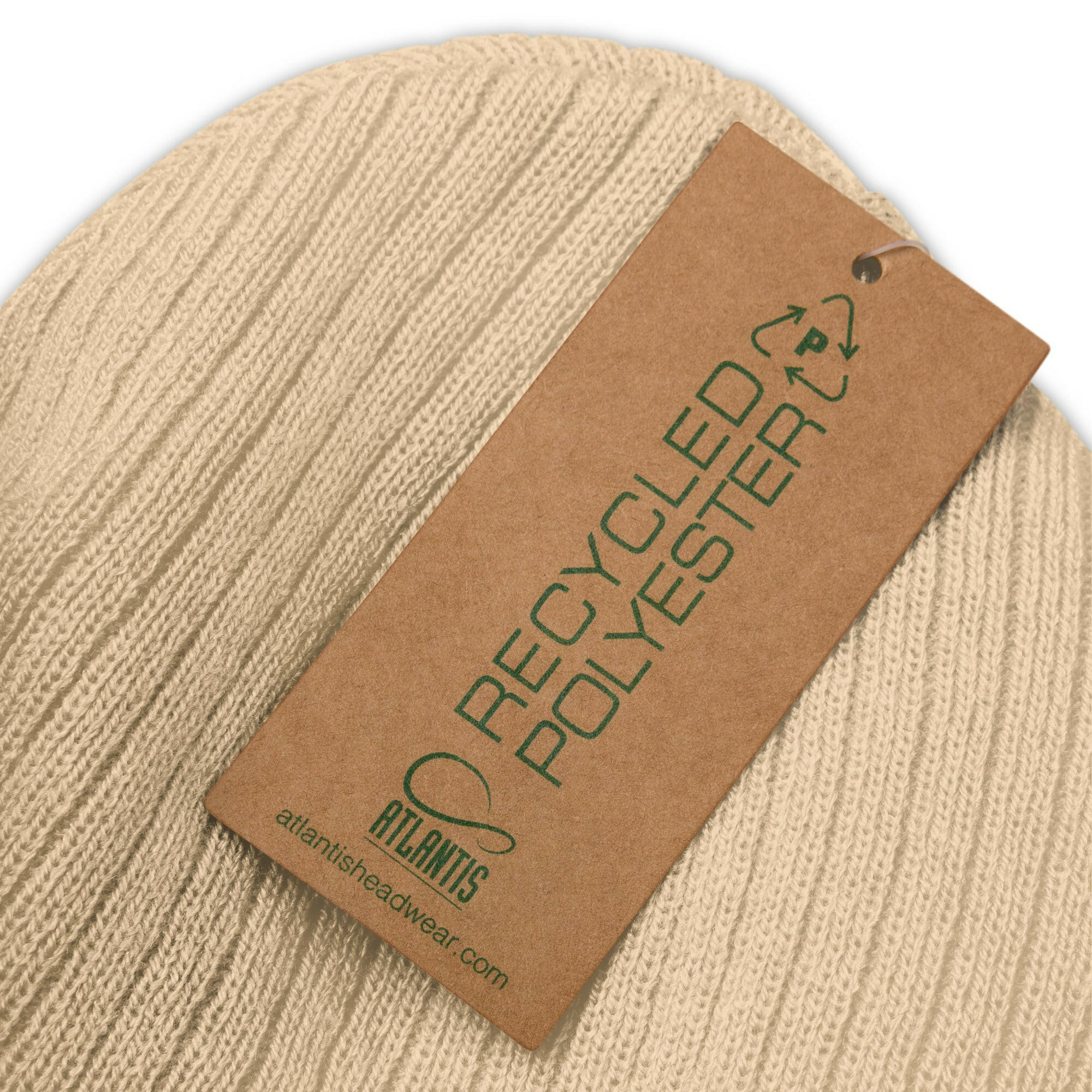 Eco ribbed knit beanie Save the Yetis, Plant more Trees Navy