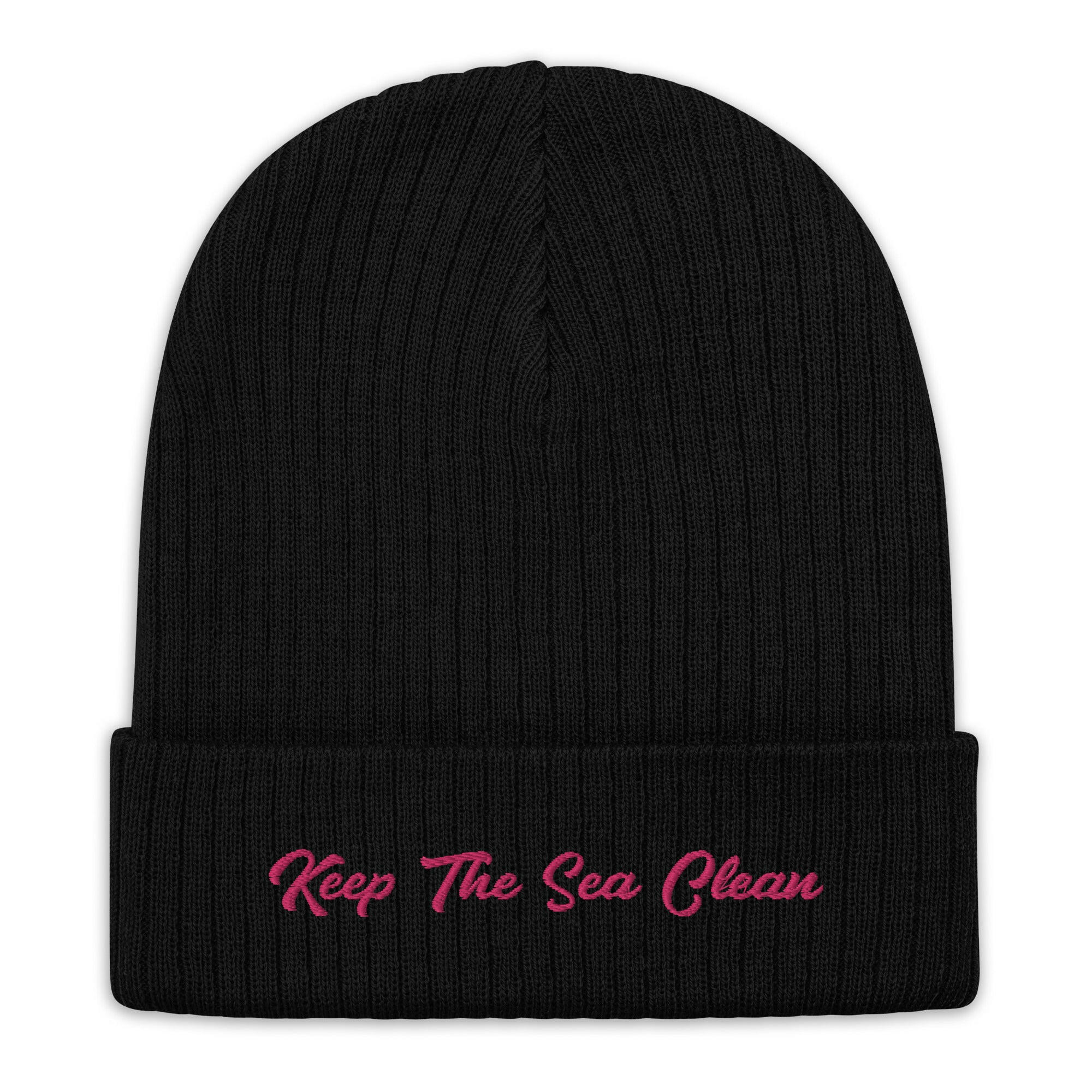 Bonnet éco-responsable en tricot côtelé Keep The Sea Clean Flamingo
