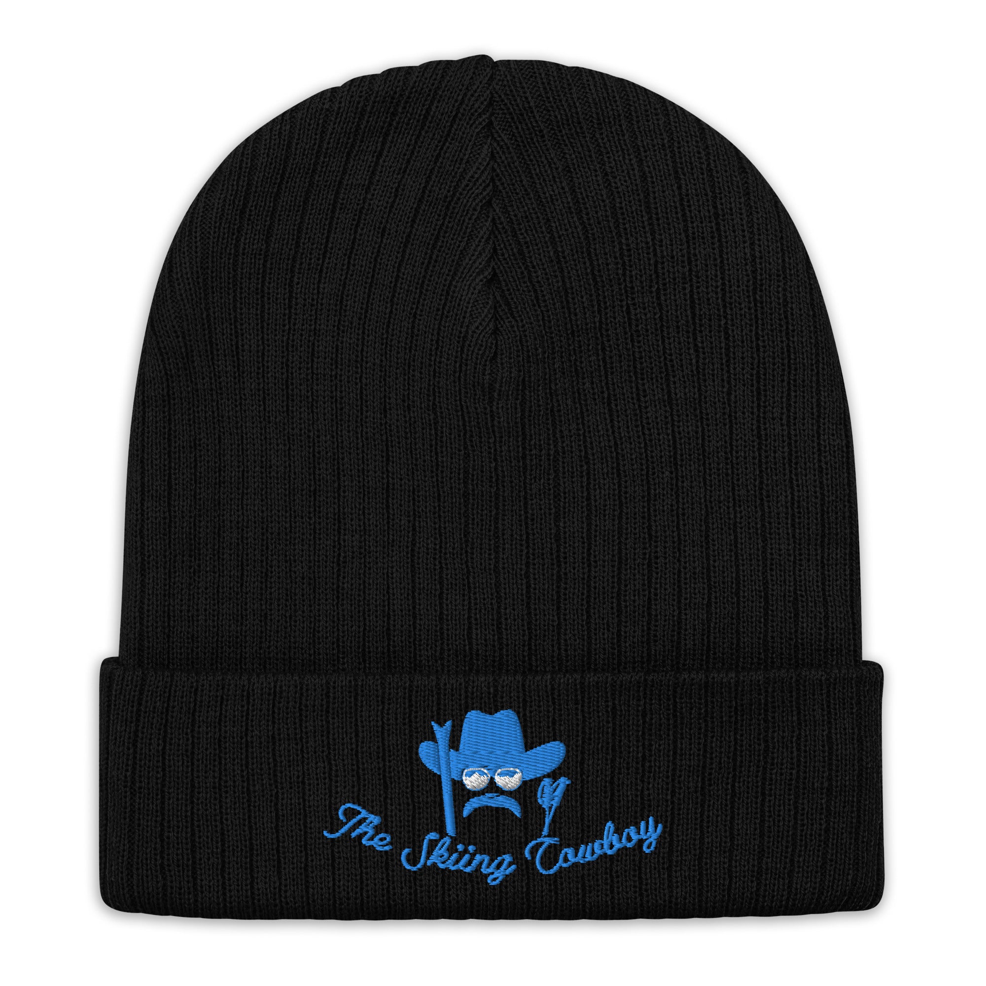 Bonnet éco-responsable en tricot côtelé The Skiing Cowboy Blue