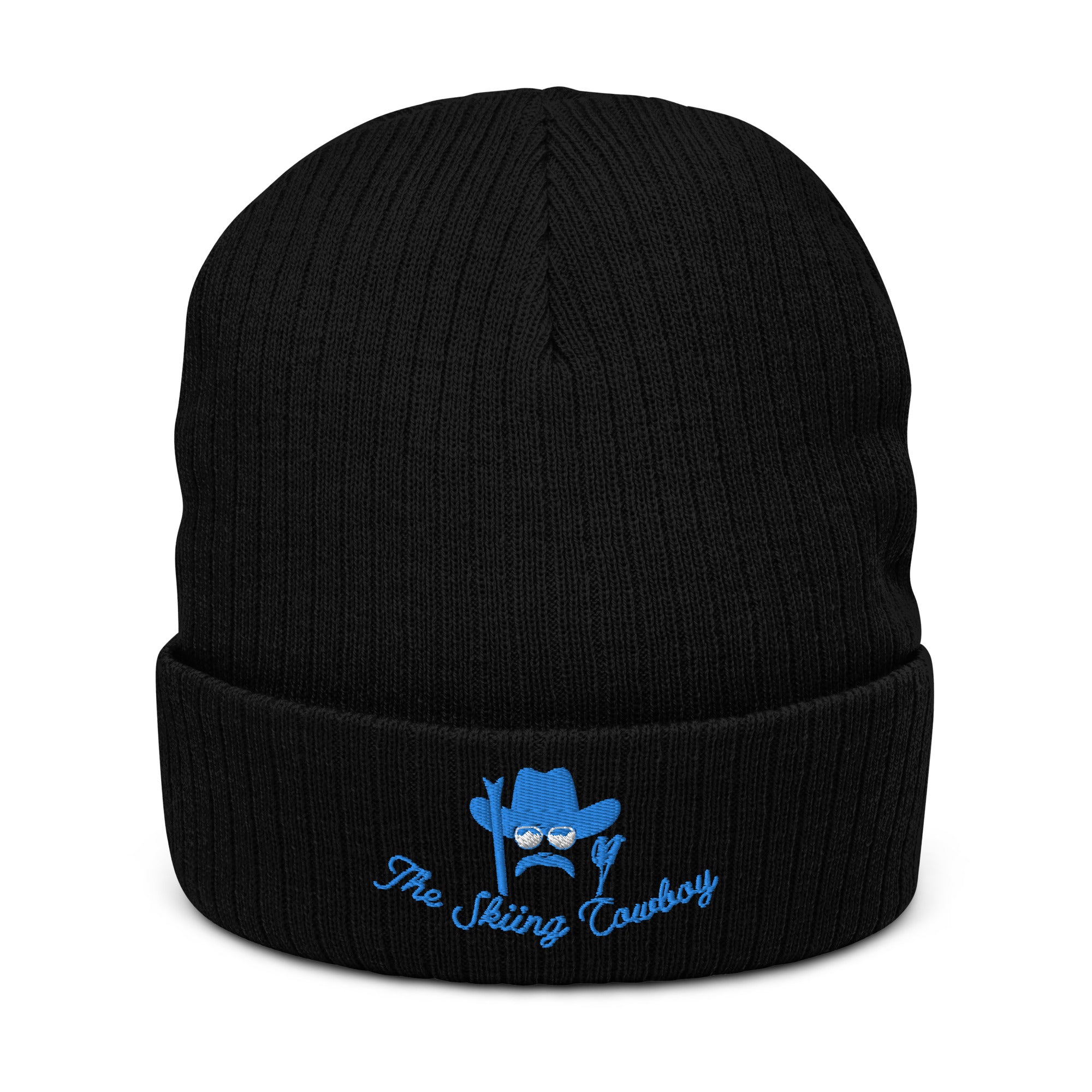 Bonnet éco-responsable en tricot côtelé The Skiing Cowboy Blue