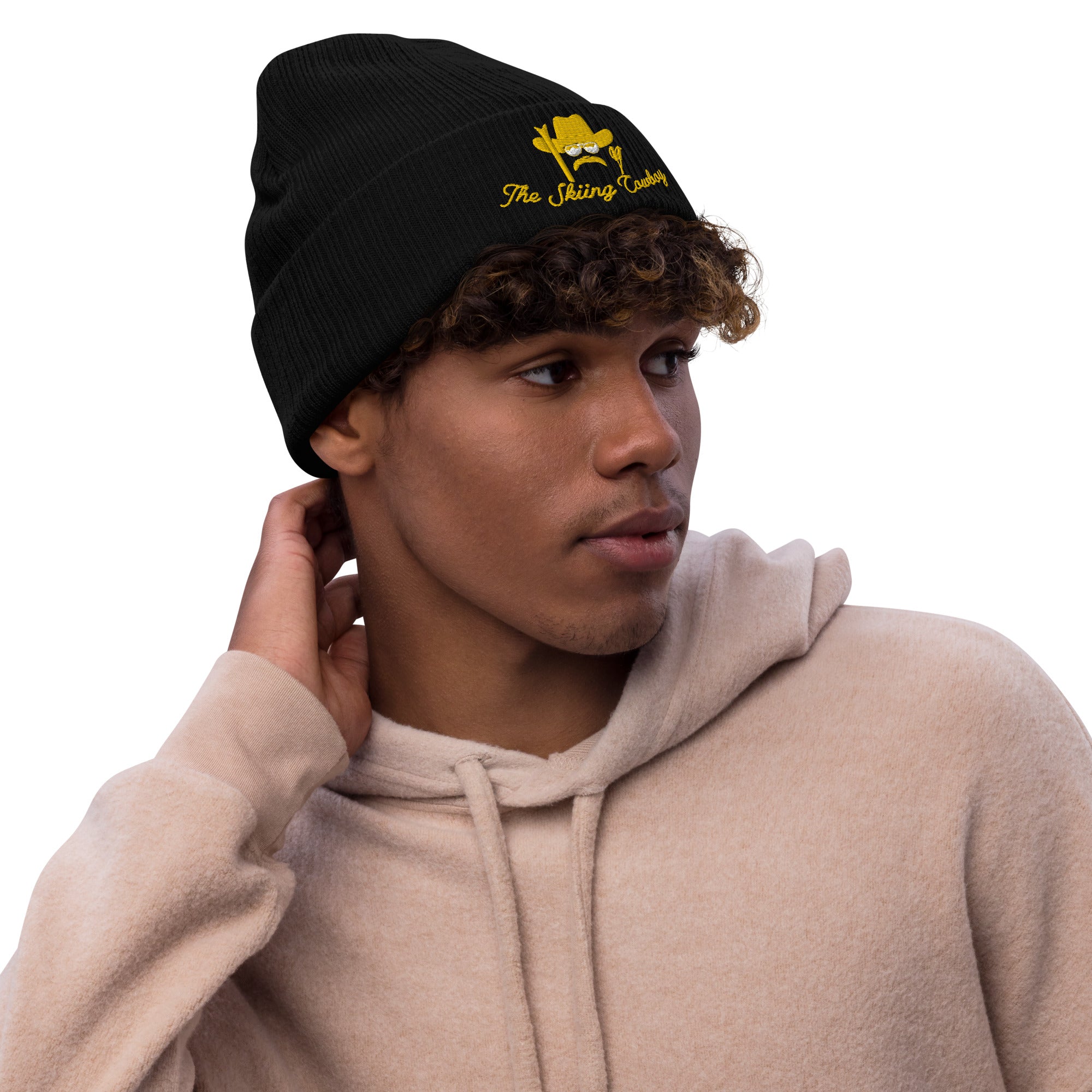 Bonnet éco-responsable en tricot côtelé The Skiing Cowboy Gold