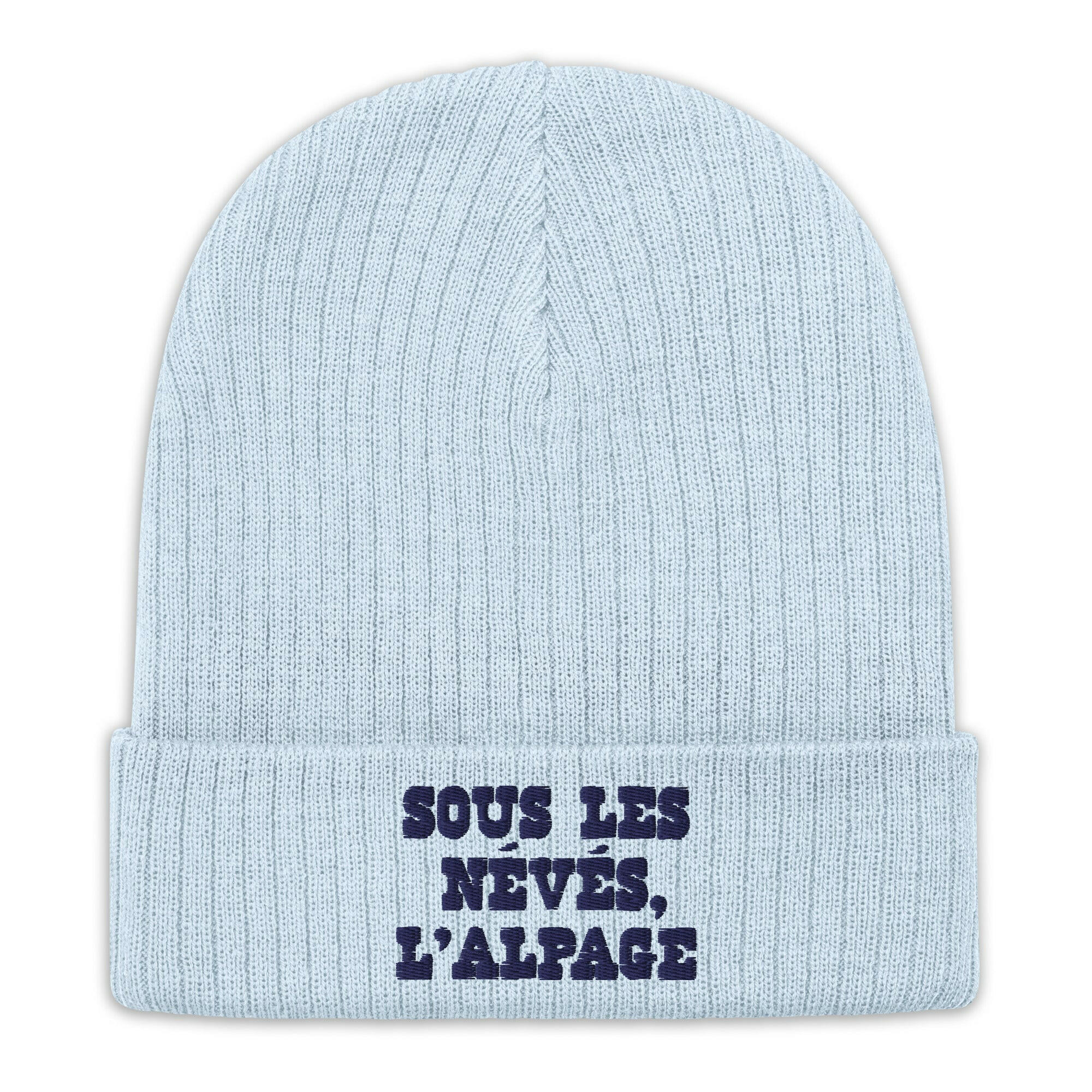 Bonnet éco-responsable en tricot côtelé Sous les névés l'alpage Navy