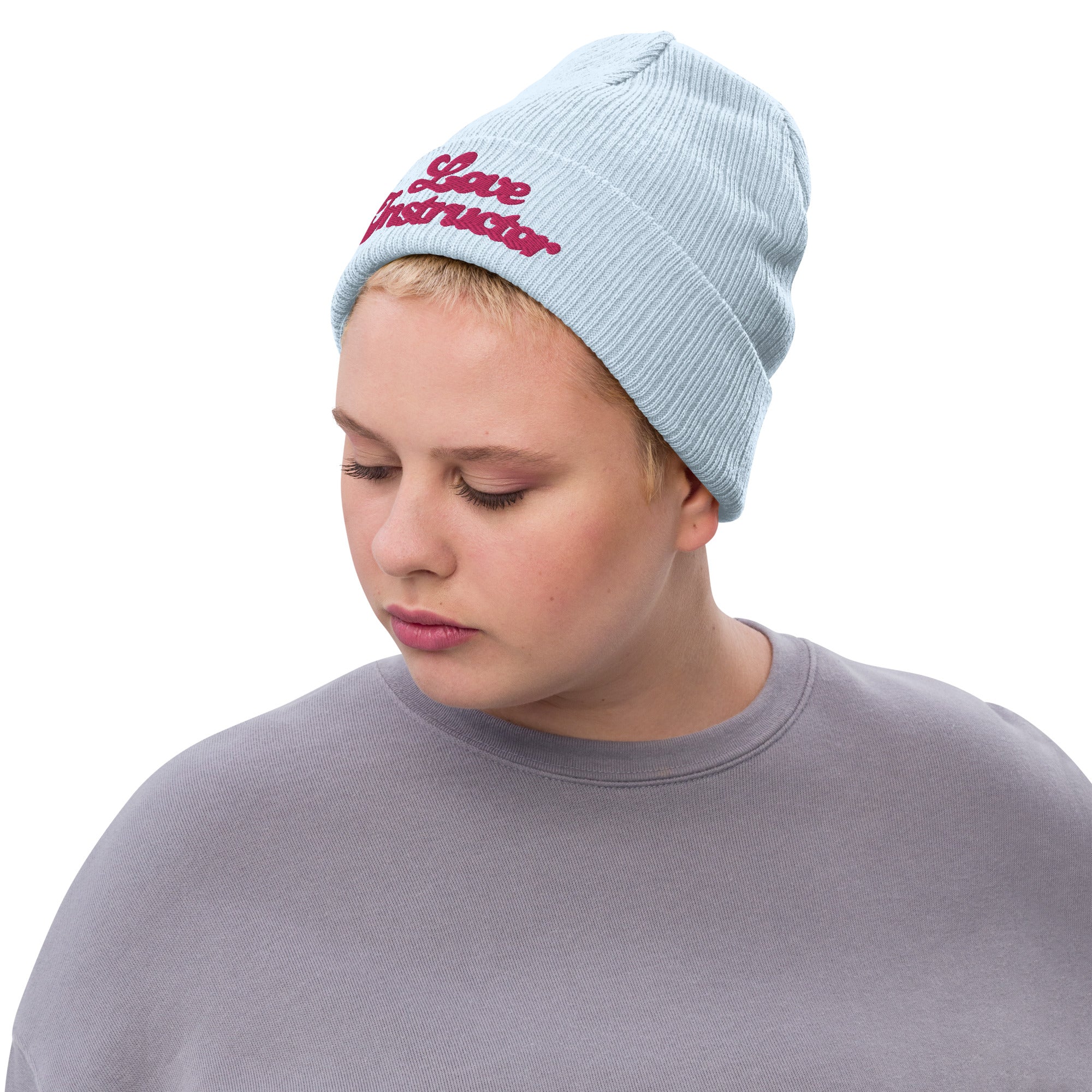 Bonnet éco-responsable en tricot côtelé Love Instructor