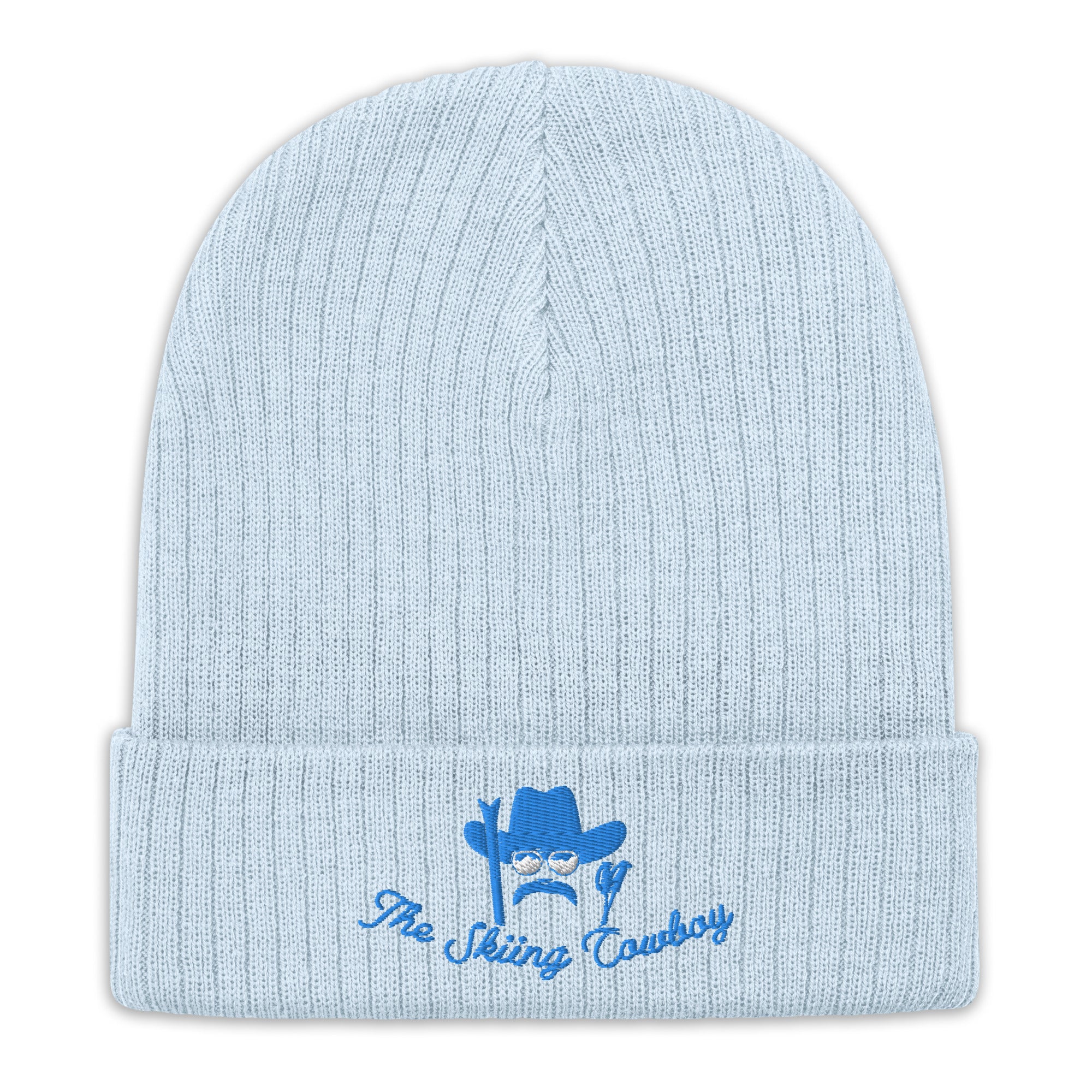 Bonnet éco-responsable en tricot côtelé The Skiing Cowboy Blue