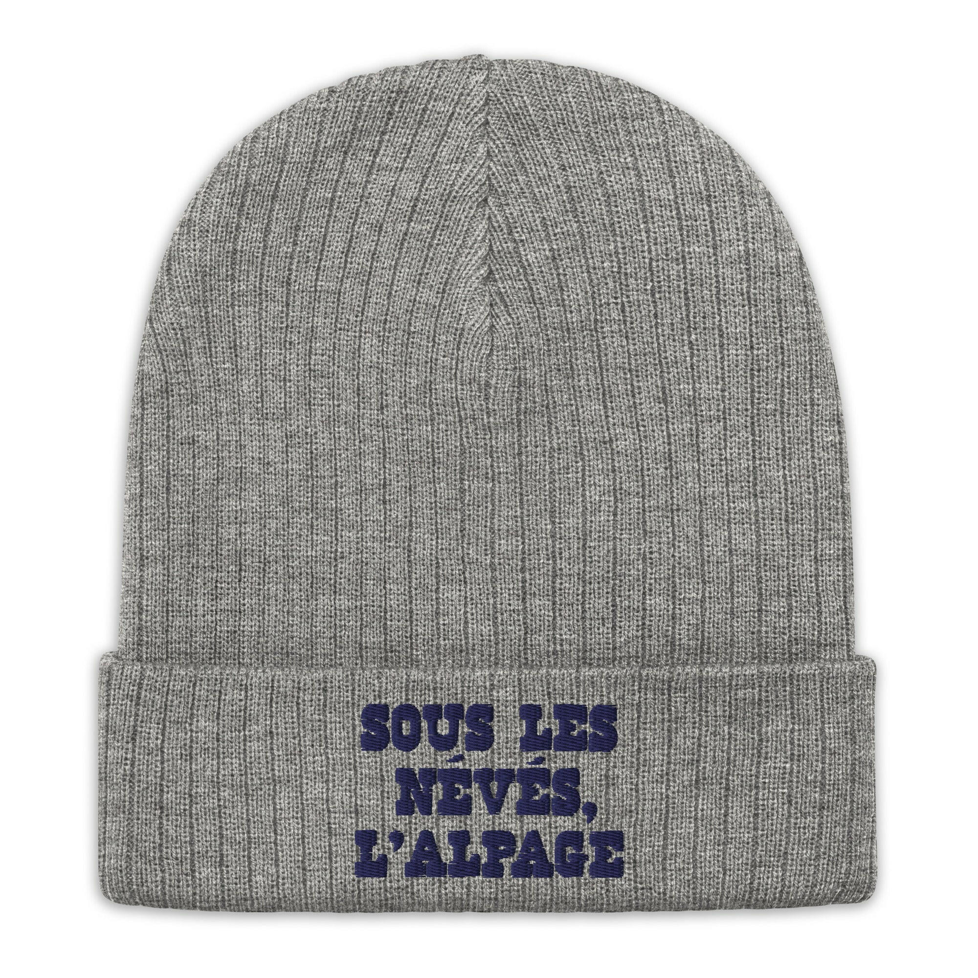 Bonnet éco-responsable en tricot côtelé Sous les névés l'alpage Navy