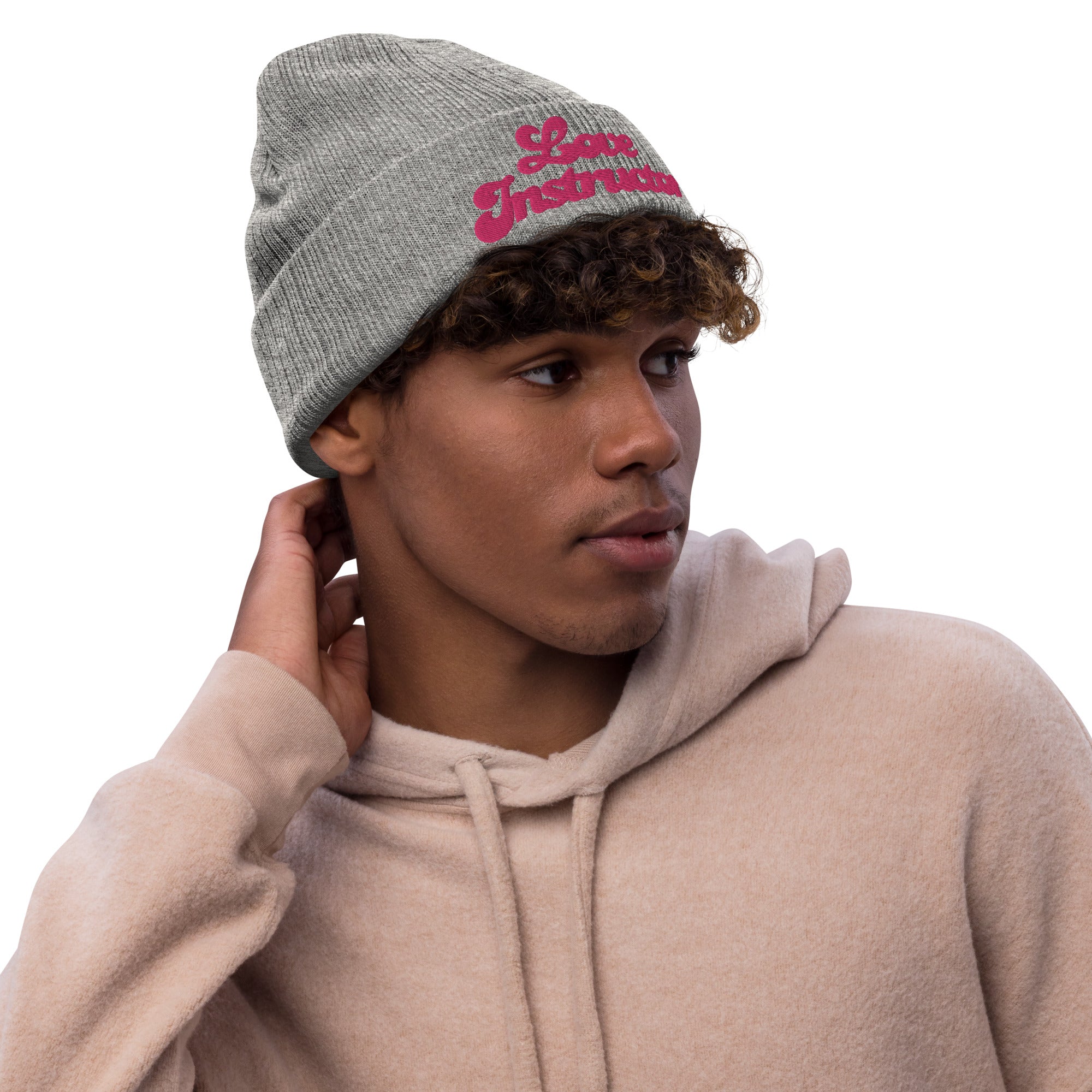 Bonnet éco-responsable en tricot côtelé Love Instructor