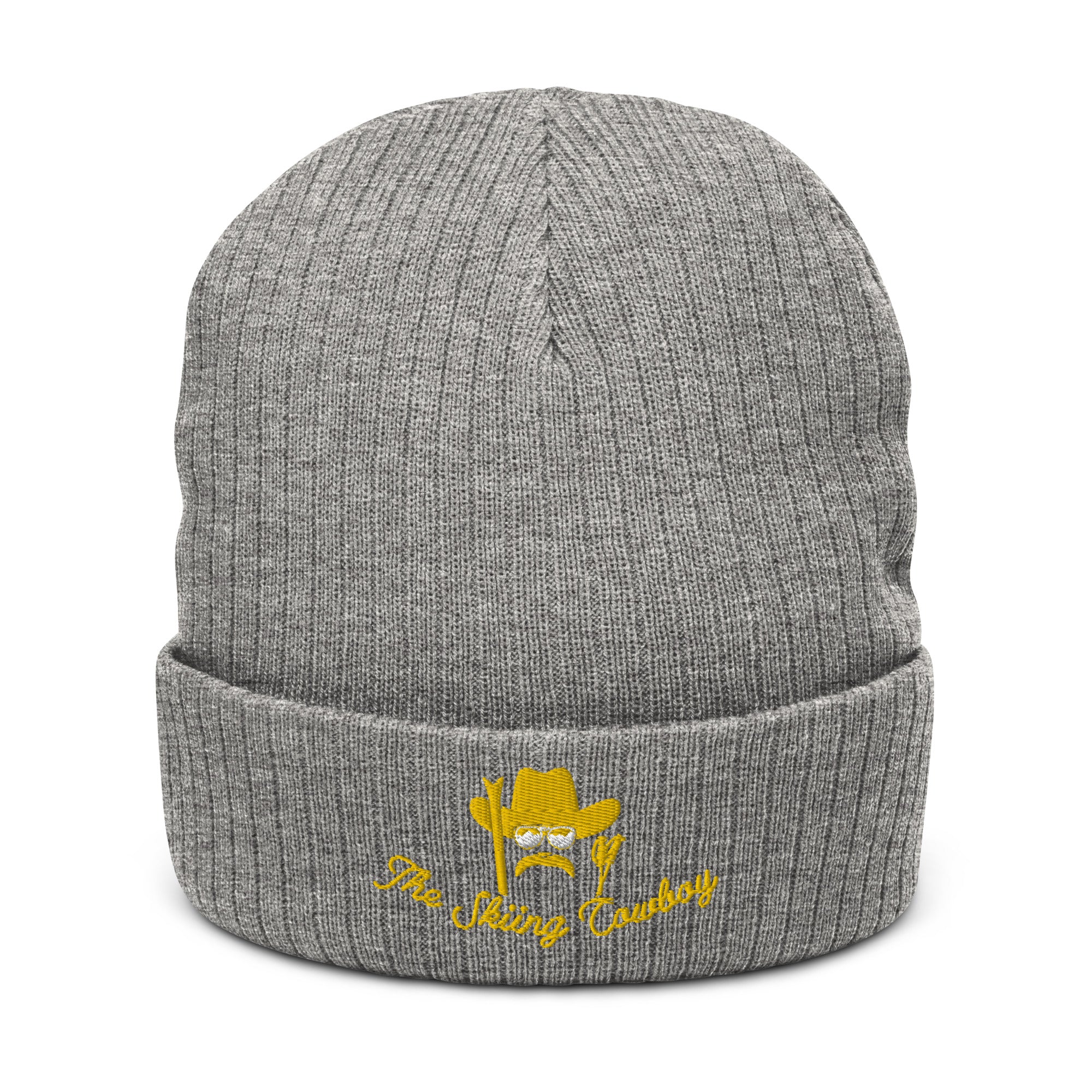 Bonnet éco-responsable en tricot côtelé The Skiing Cowboy Gold
