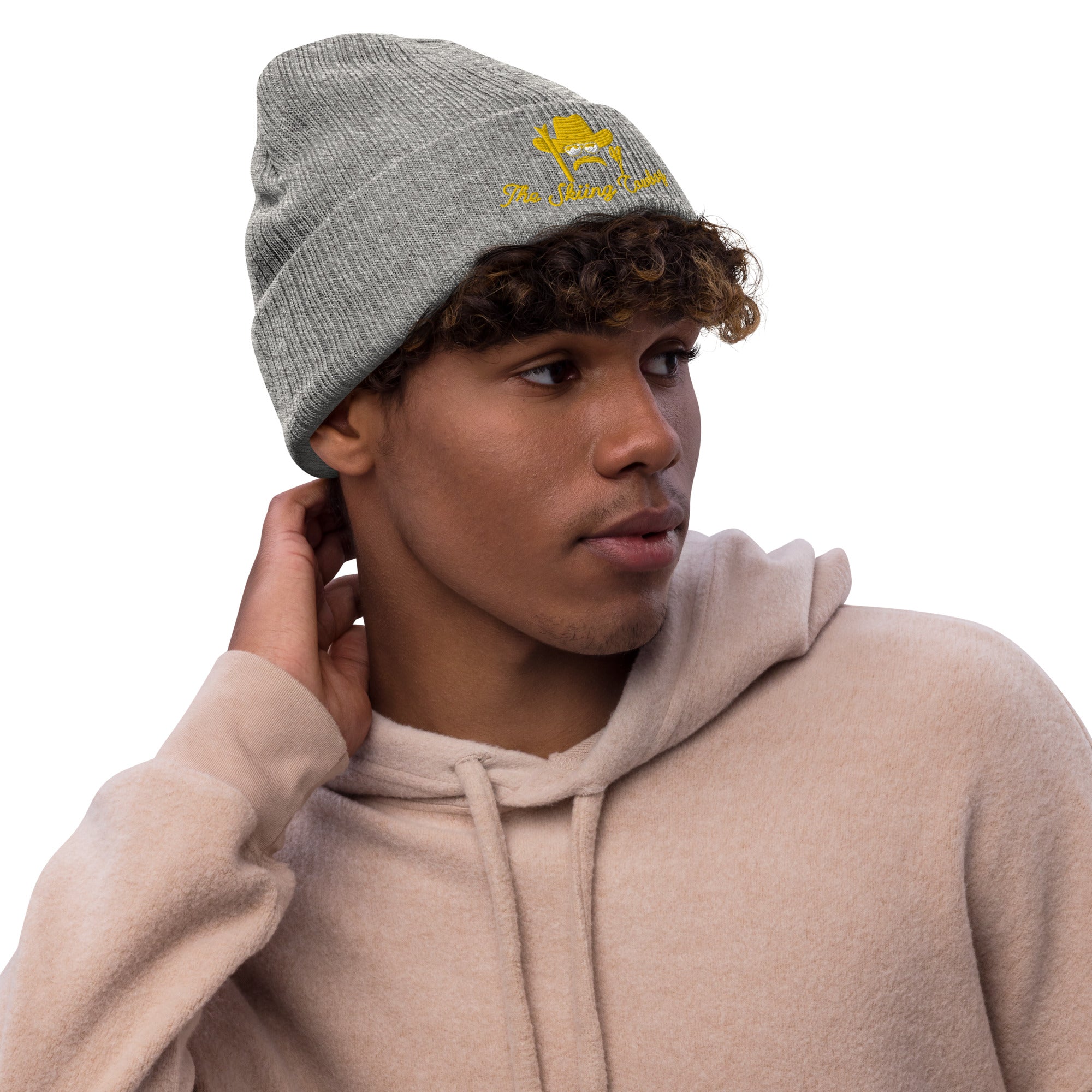 Bonnet éco-responsable en tricot côtelé The Skiing Cowboy Gold