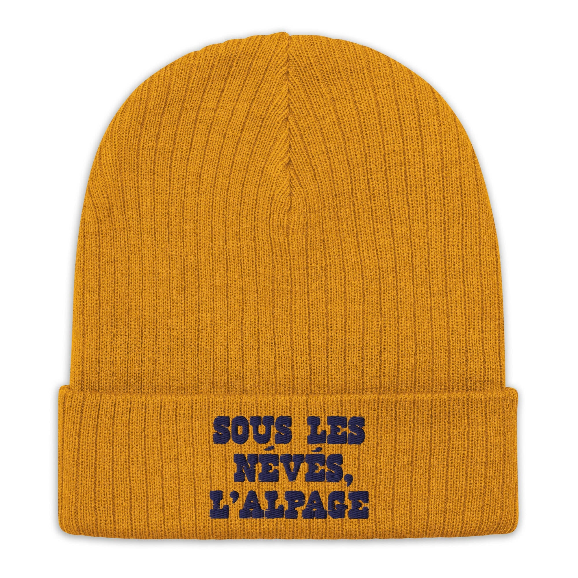 Bonnet éco-responsable en tricot côtelé Sous les névés l'alpage Navy