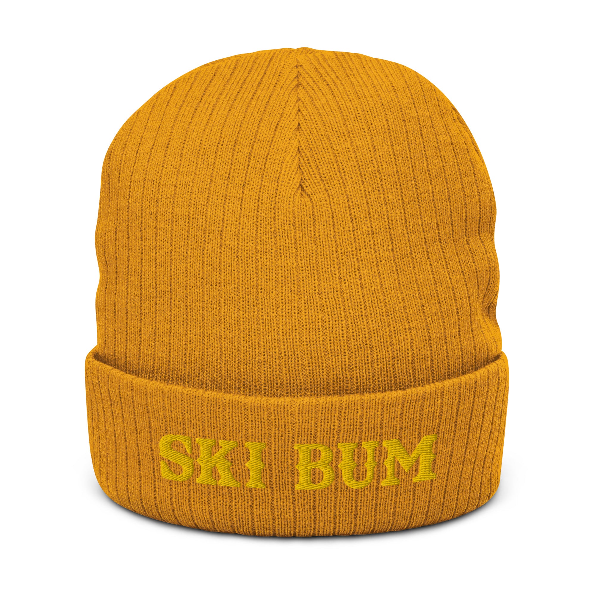 Bonnet éco-responsable en tricot côtelé Ski Bum Doré