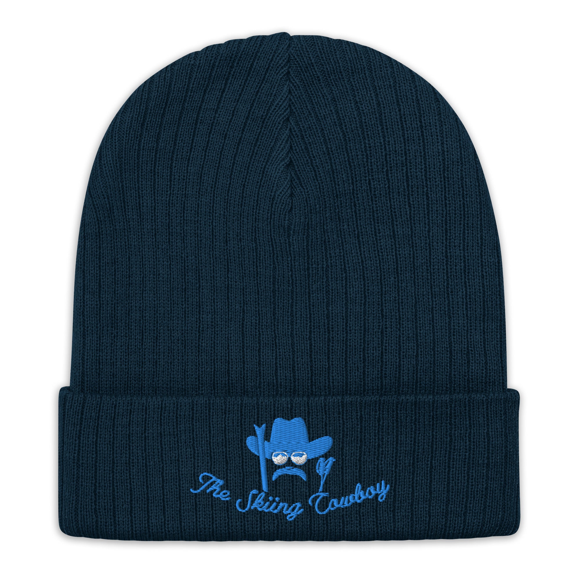 Bonnet éco-responsable en tricot côtelé The Skiing Cowboy Blue