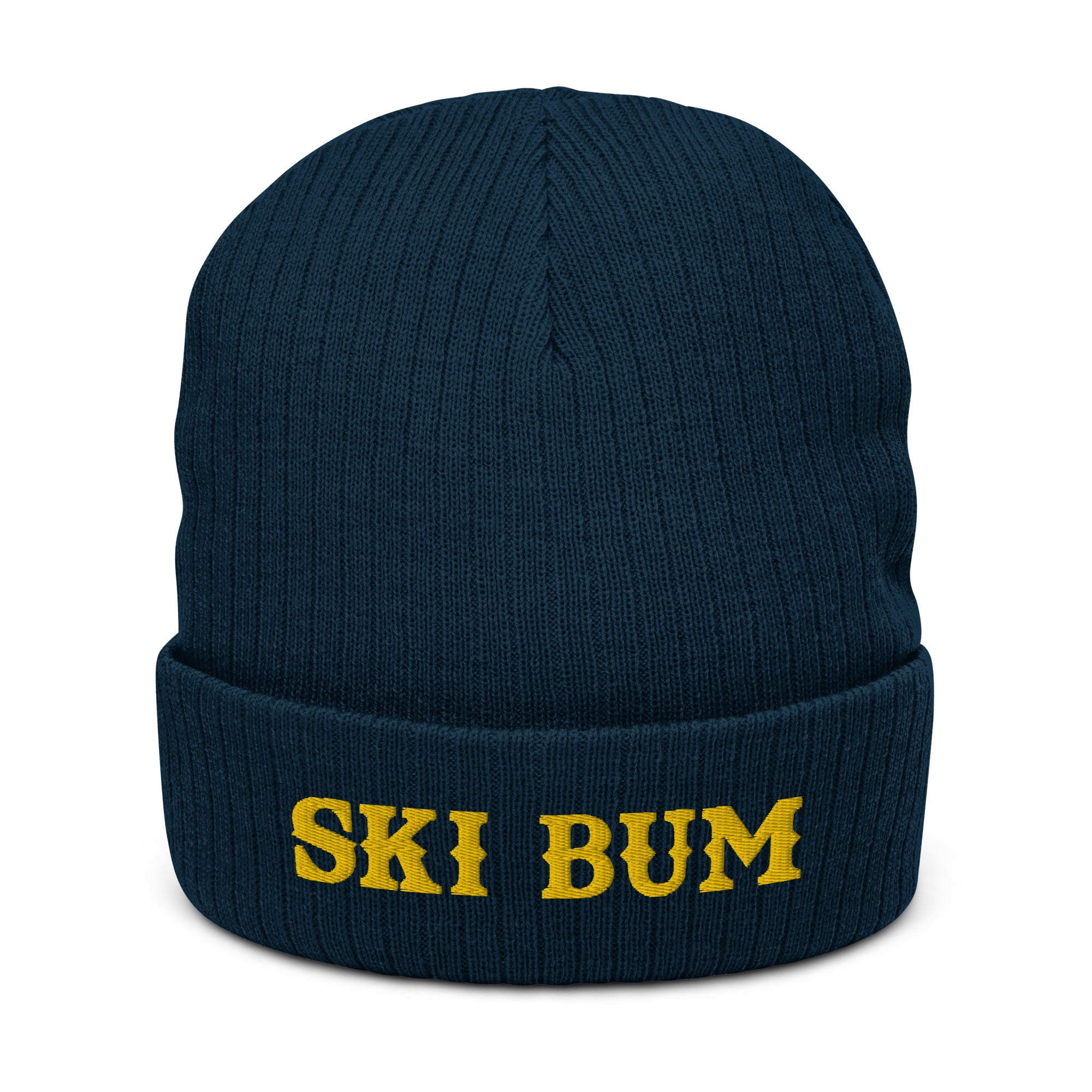Bonnet éco-responsable en tricot côtelé Ski Bum Doré